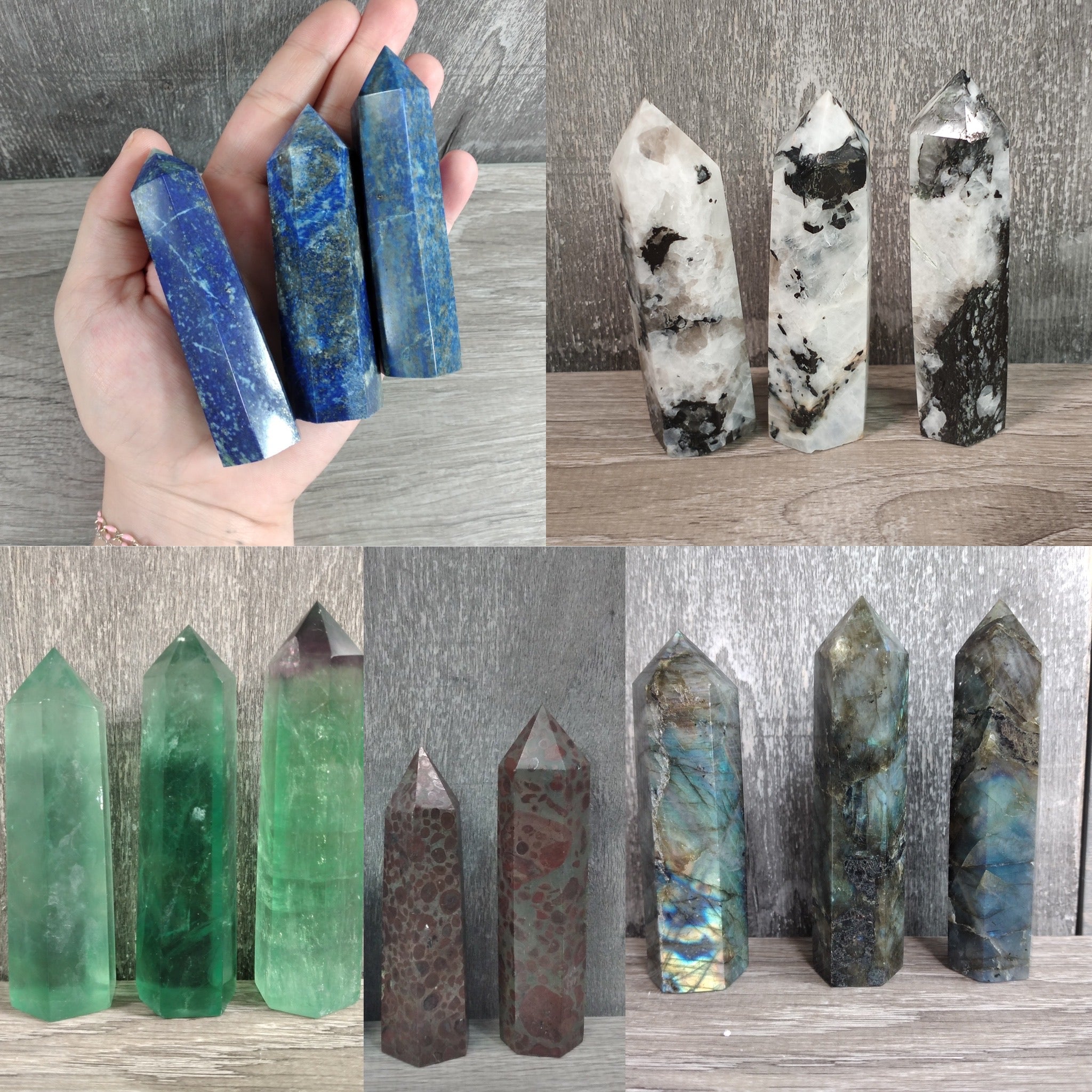 Assorted bulk gemstone obelisk for metaphysical stores