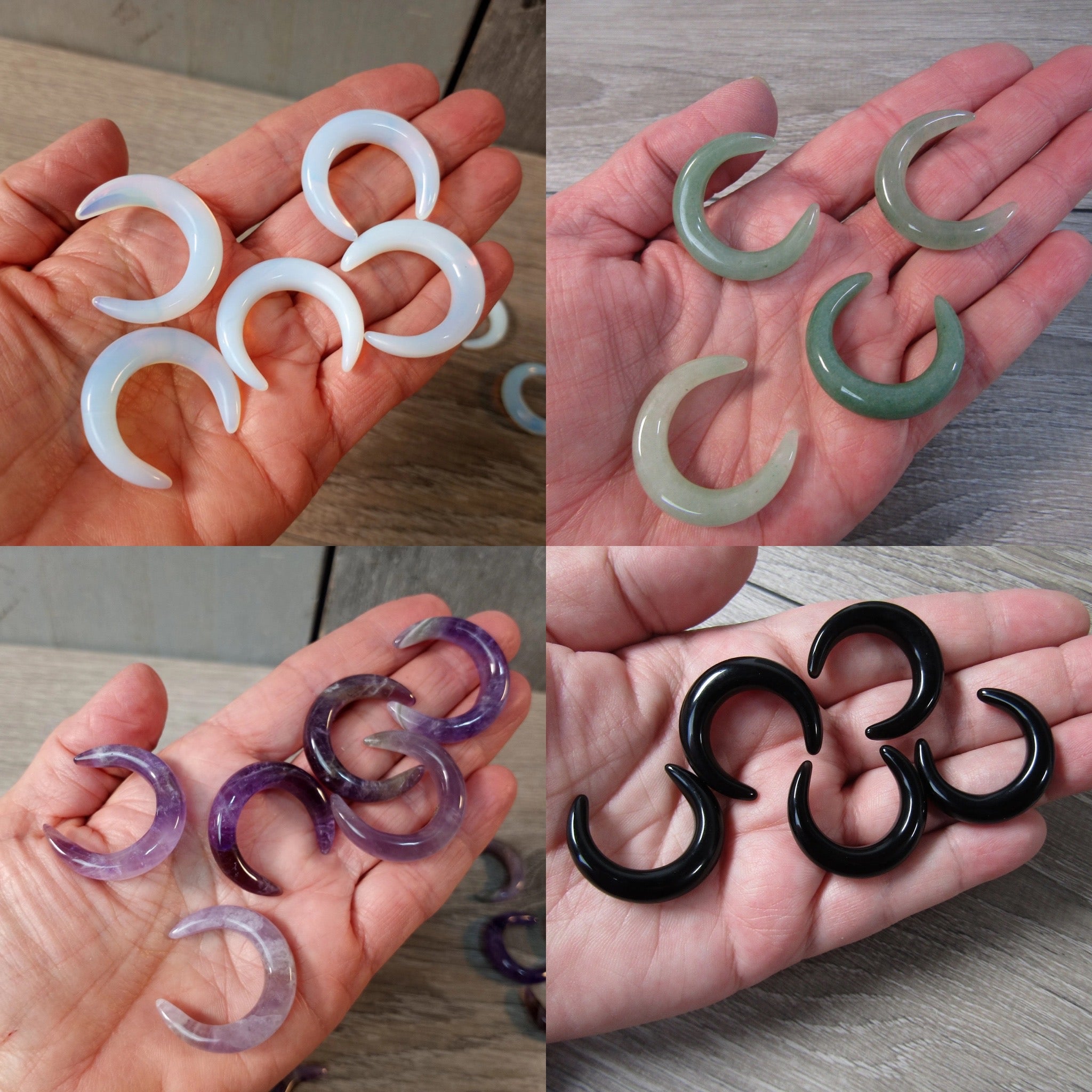 assorted gemstone crescent moon wholesale