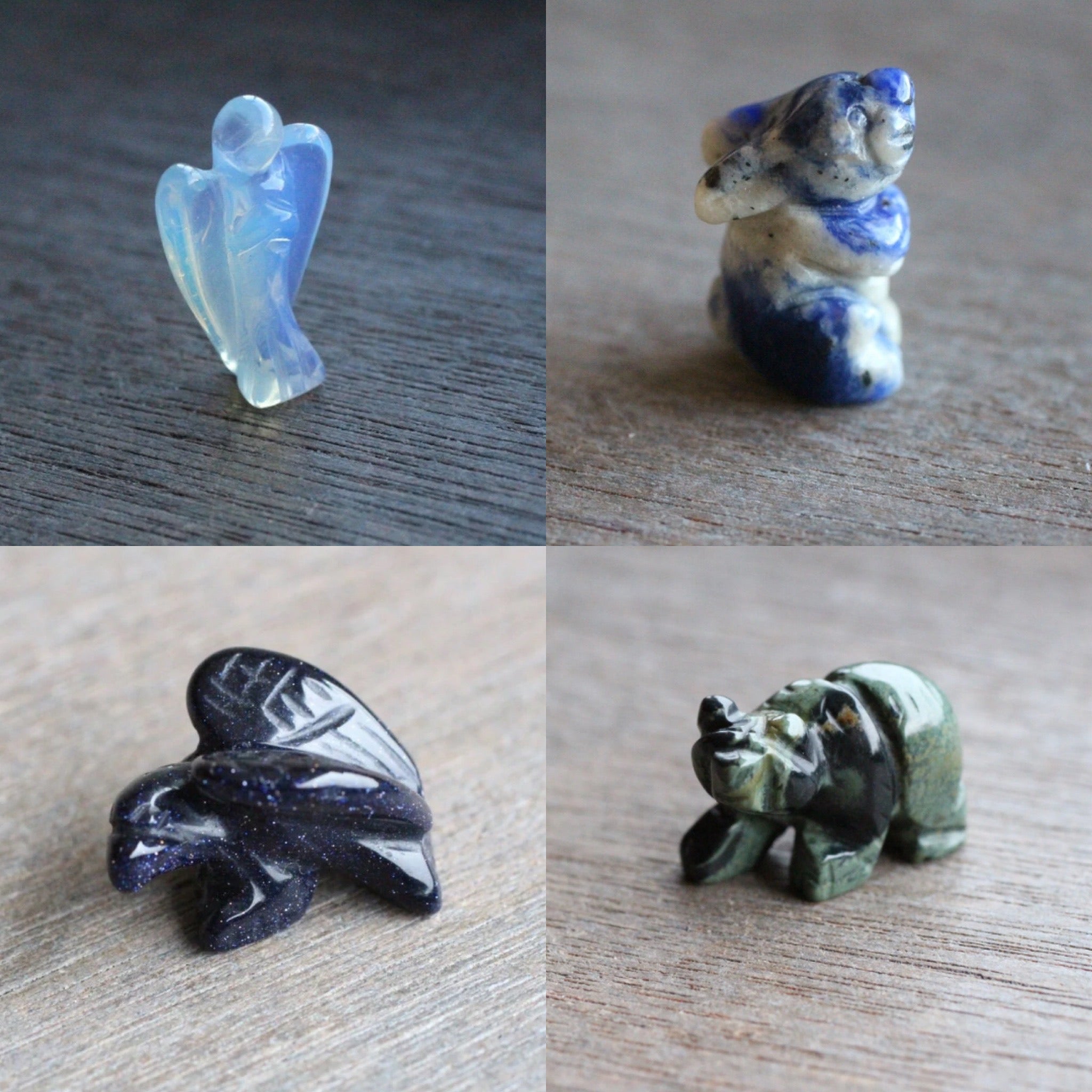 Mini carved gemstone figures metaphysical supplies