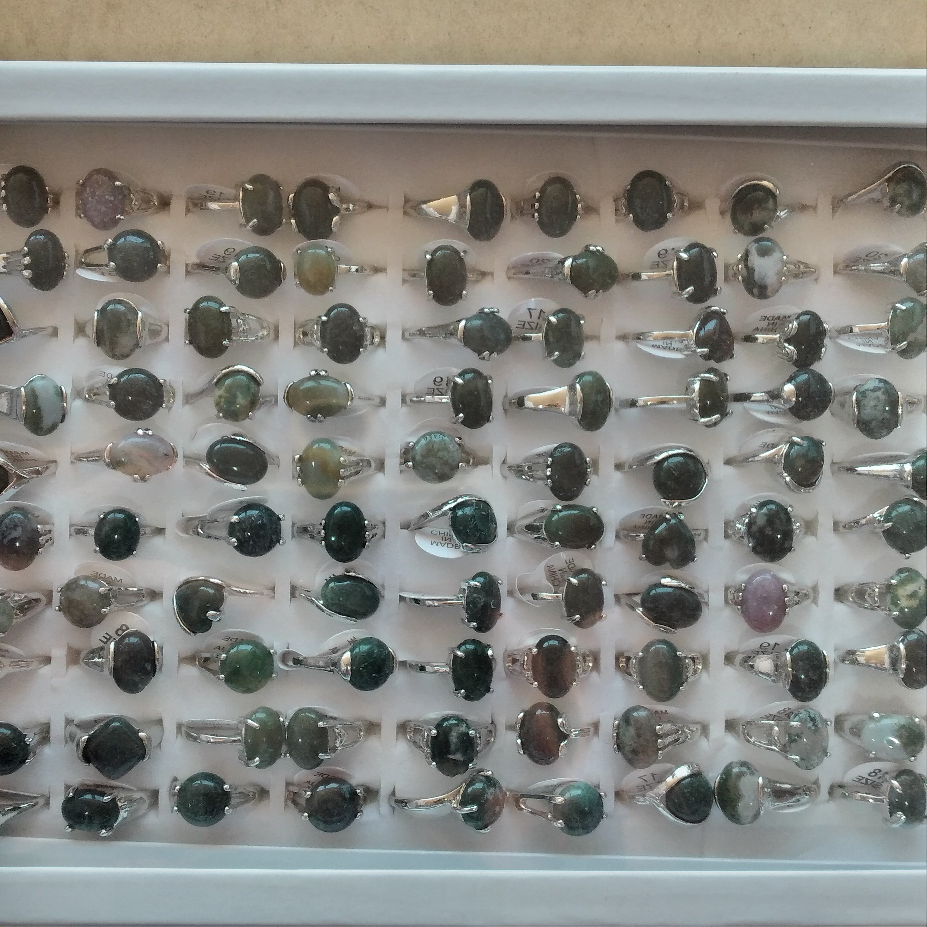 Gemstone Rings Assortment – 100 or 50 Mixed Stone Rings