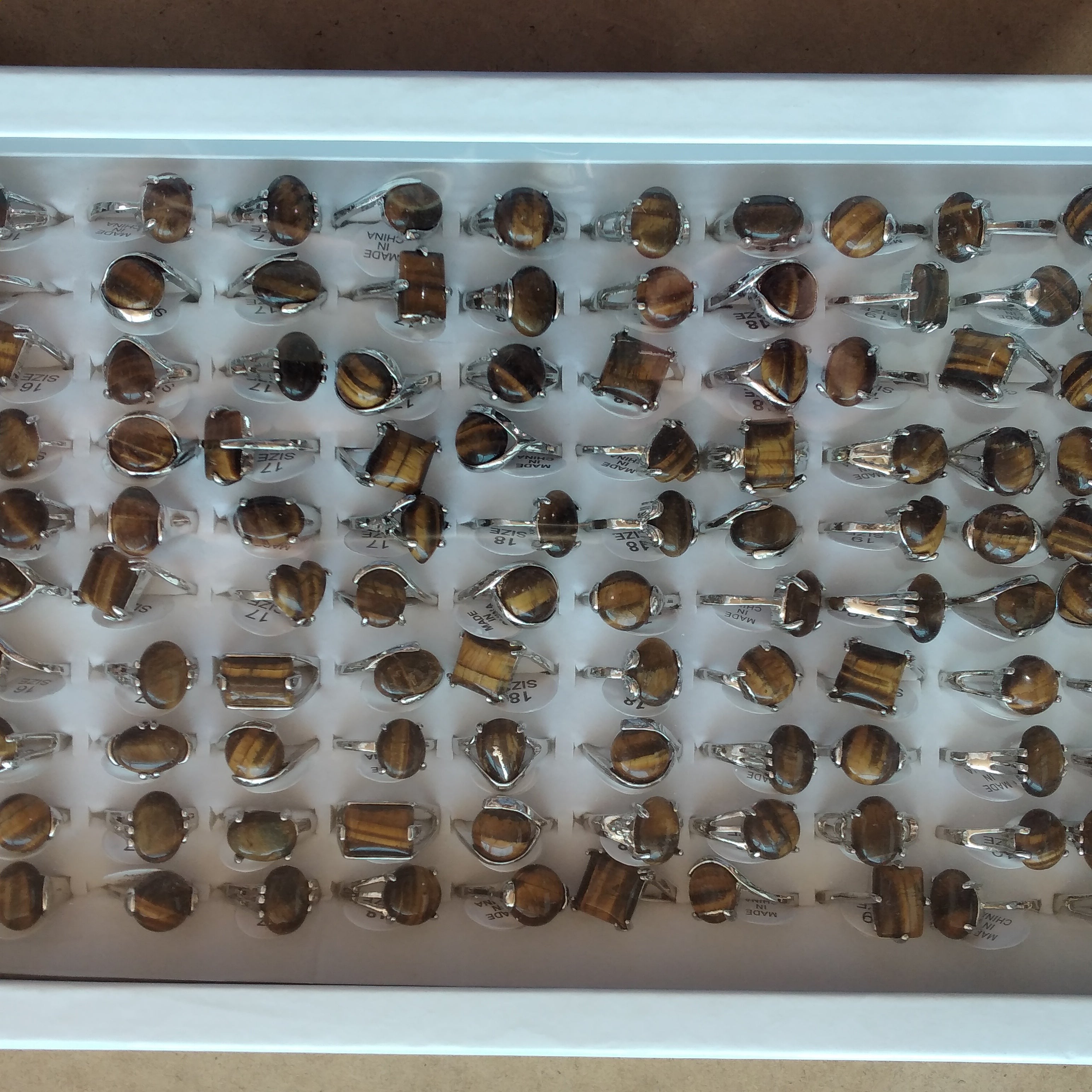 Gemstone Rings Assortment – 100 or 50 Mixed Stone Rings