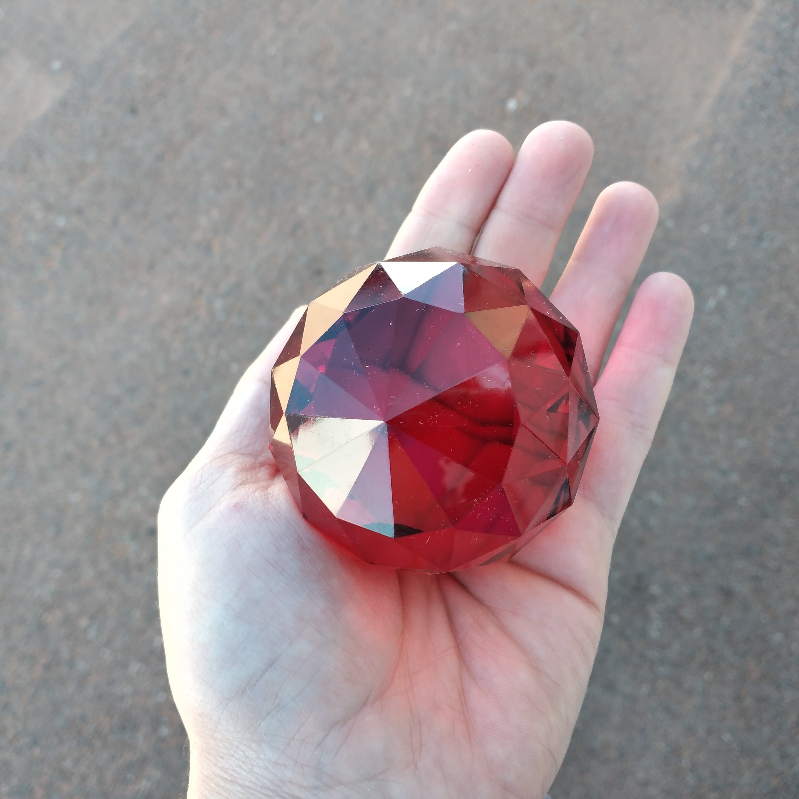 60mm Crystal Feng Shui Ball with Faceted Surface – No Hole