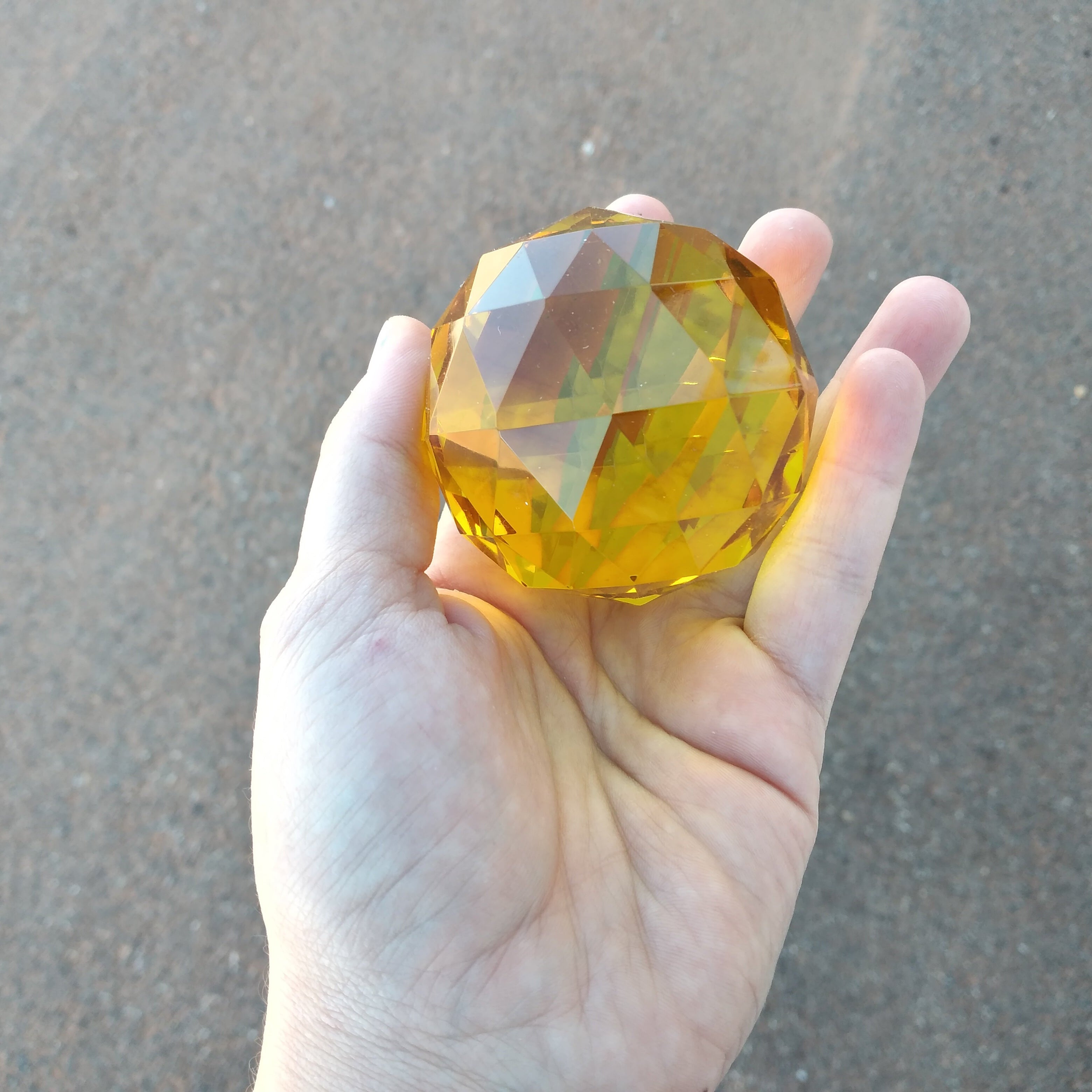 60mm Crystal Feng Shui Ball with Faceted Surface – No Hole