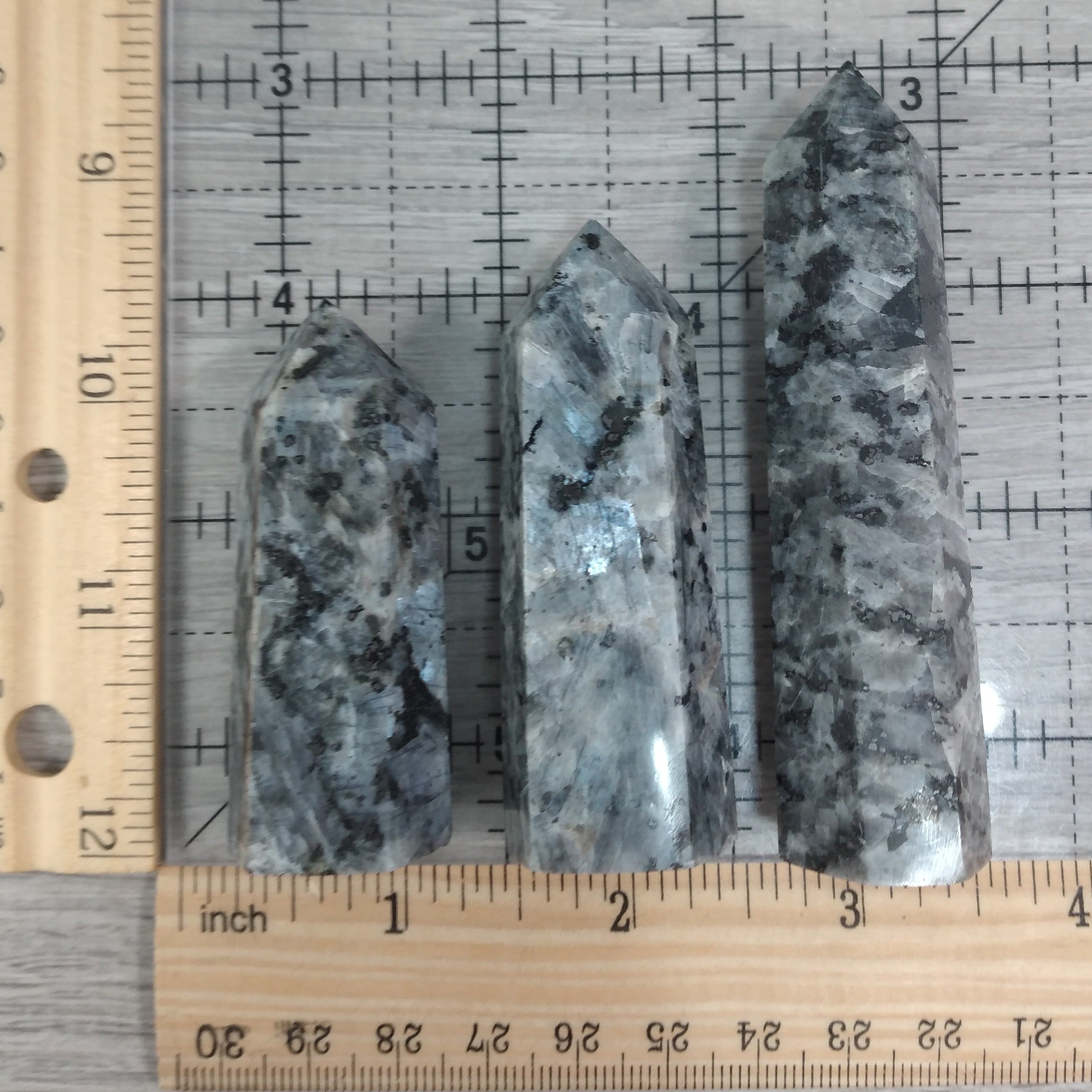 Larvikite gemstone obelisk 1-2 oz for crystal grids and decor