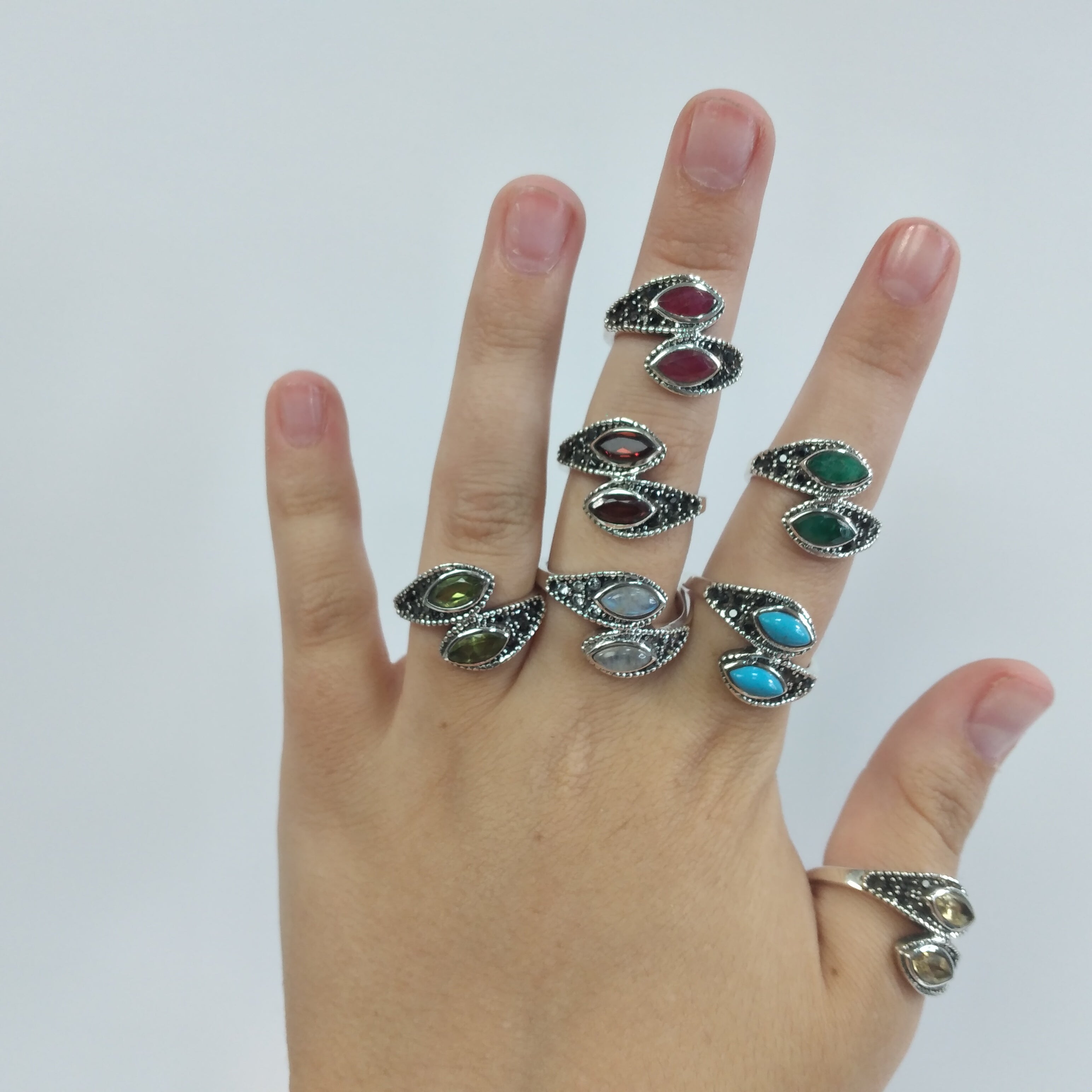 Gemstone Sterling Silver Rings – Assorted Boho Styles