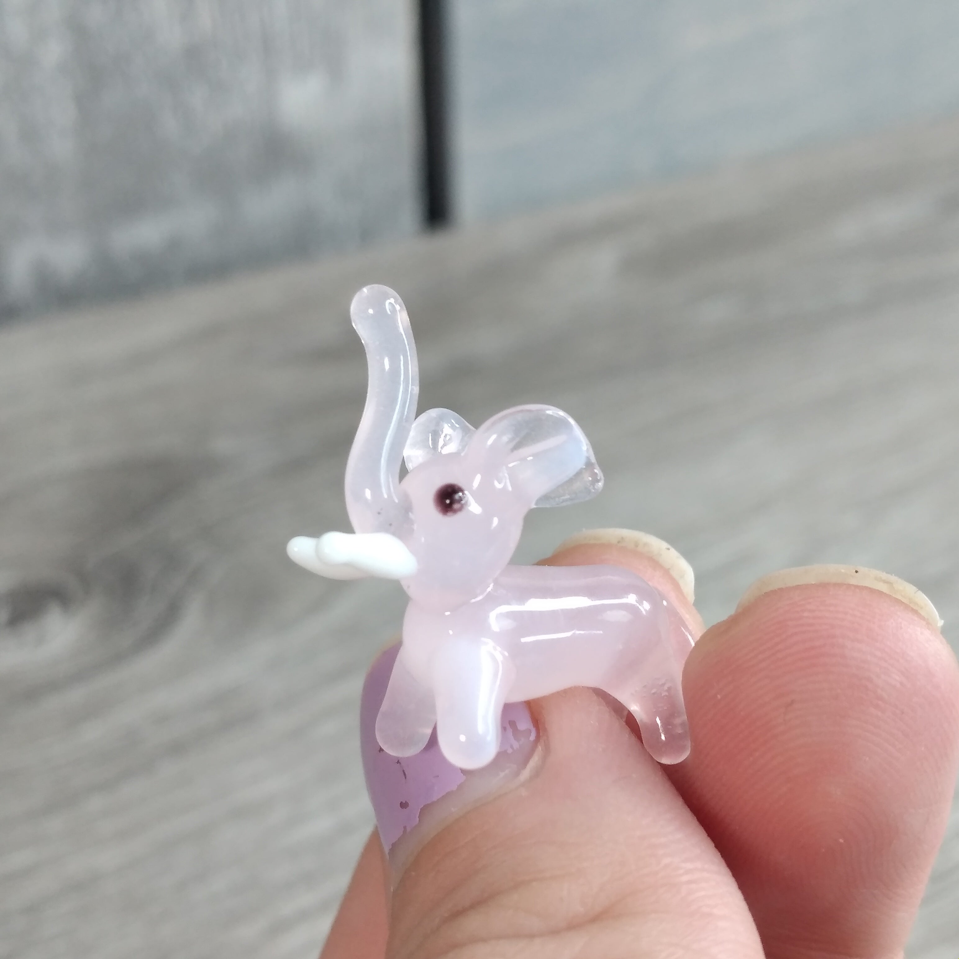 Pink elephant crystal shop glass decor animals
