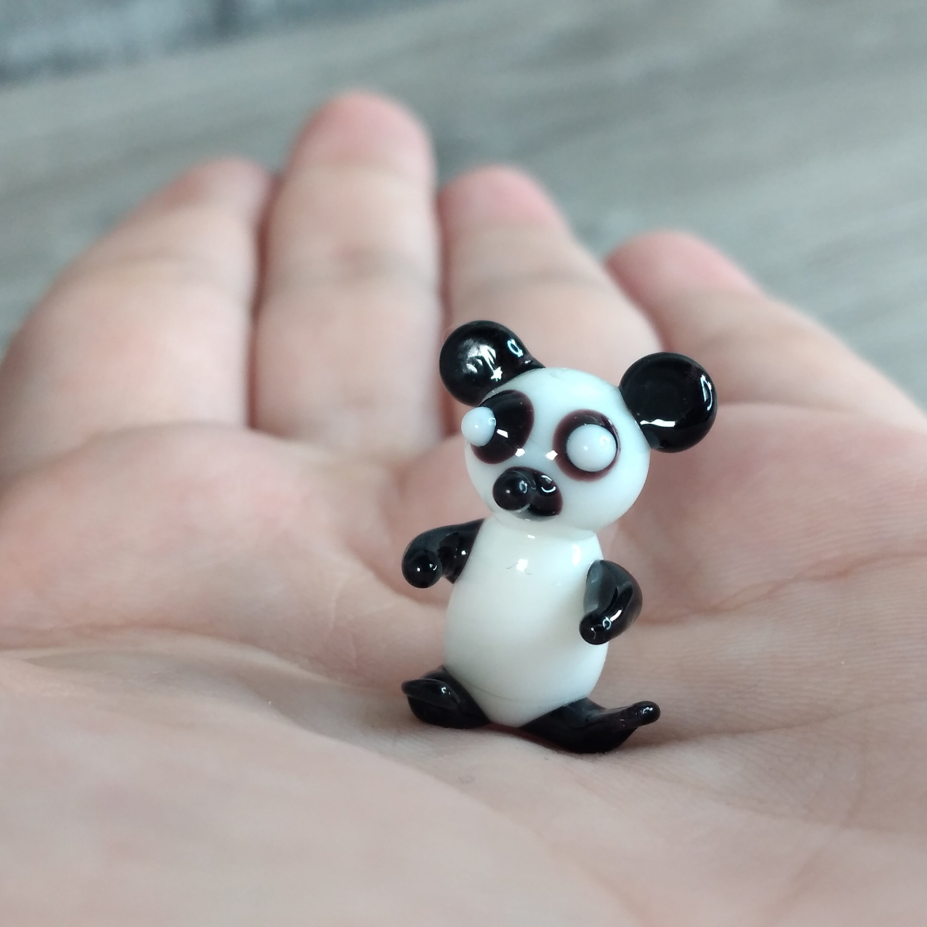 Panda glass animals for gift shops