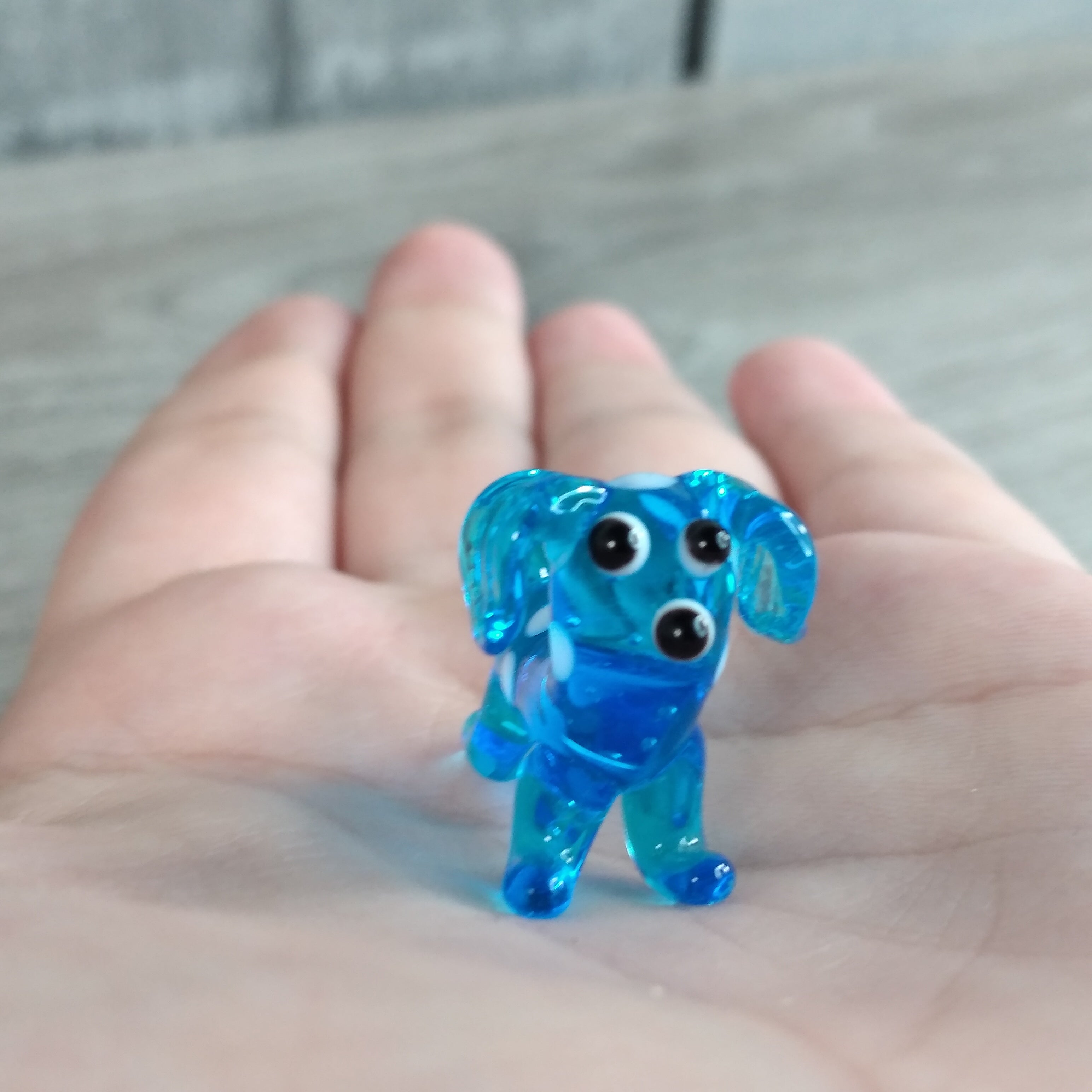 Blue Dog small glass animal figurines wholesale