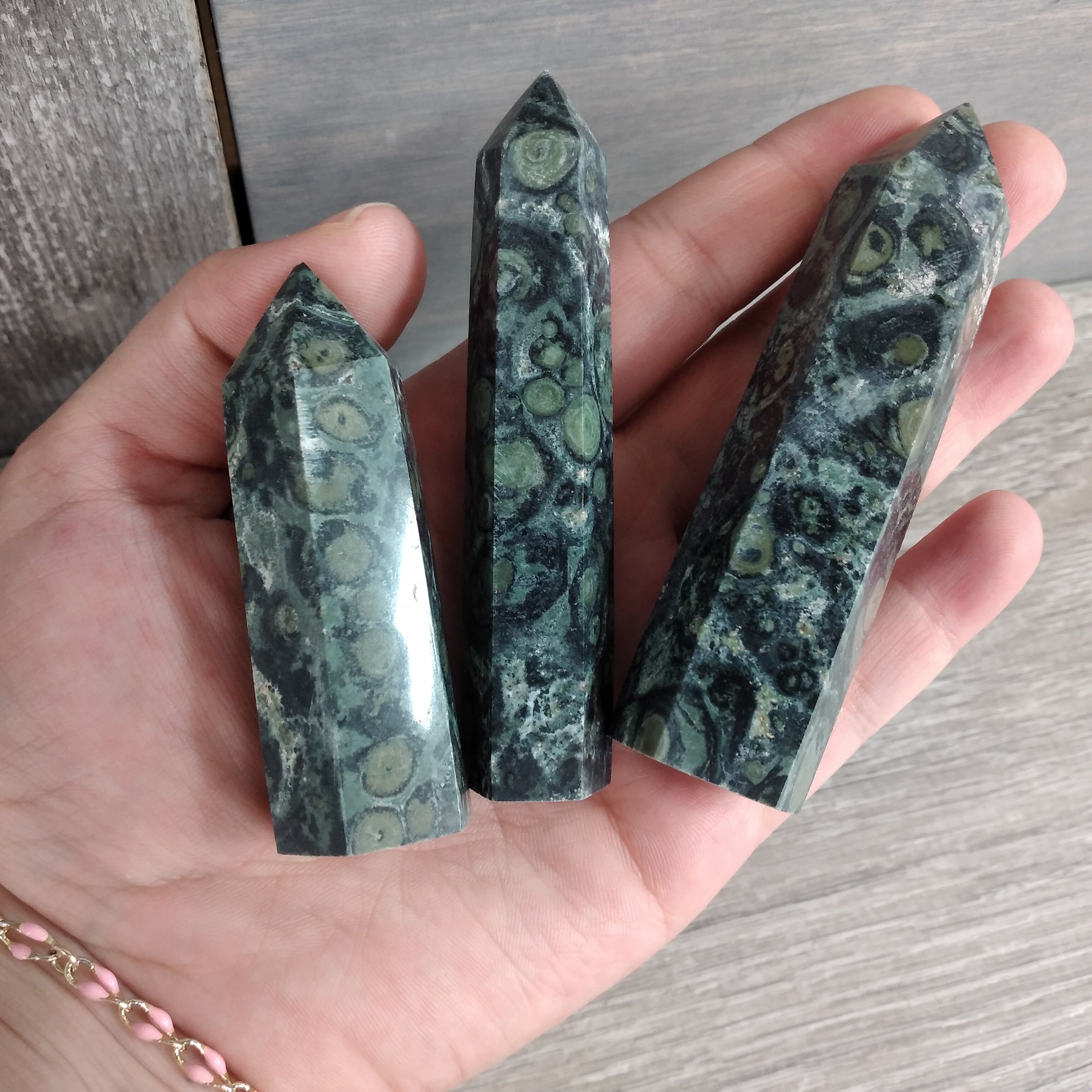 kambaba jasper wholesale polished crystal obelisks for retailers
