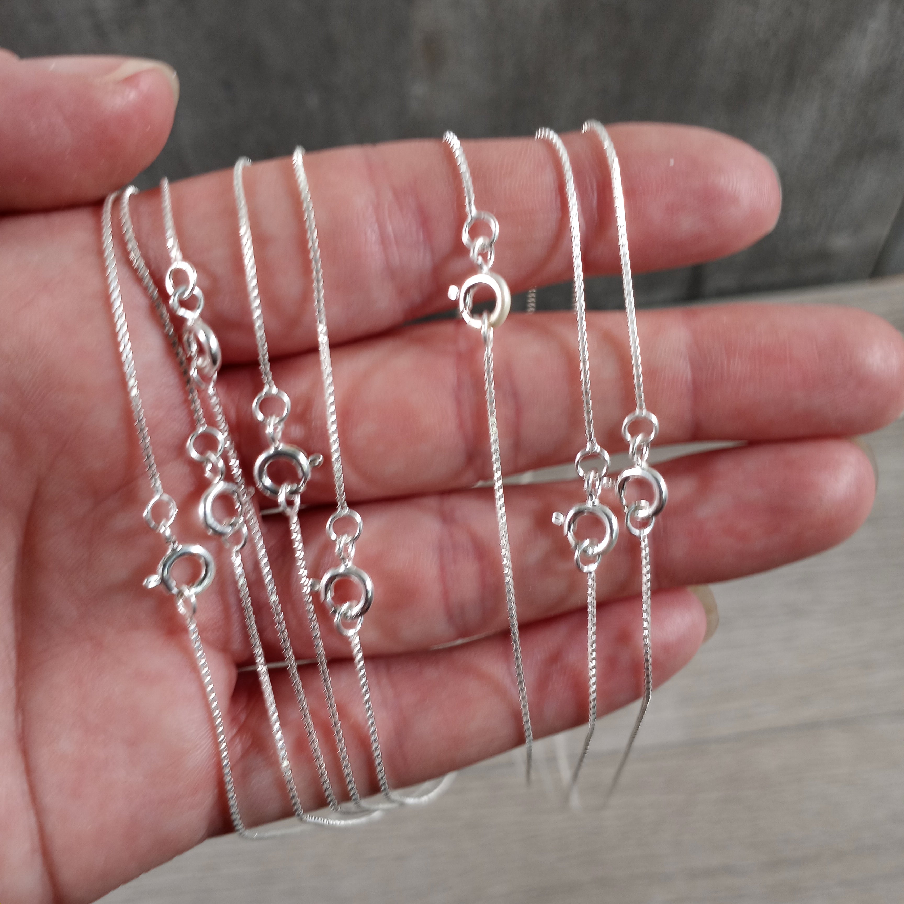 Sterling Silver .08 Box Chain with Lobster Claw