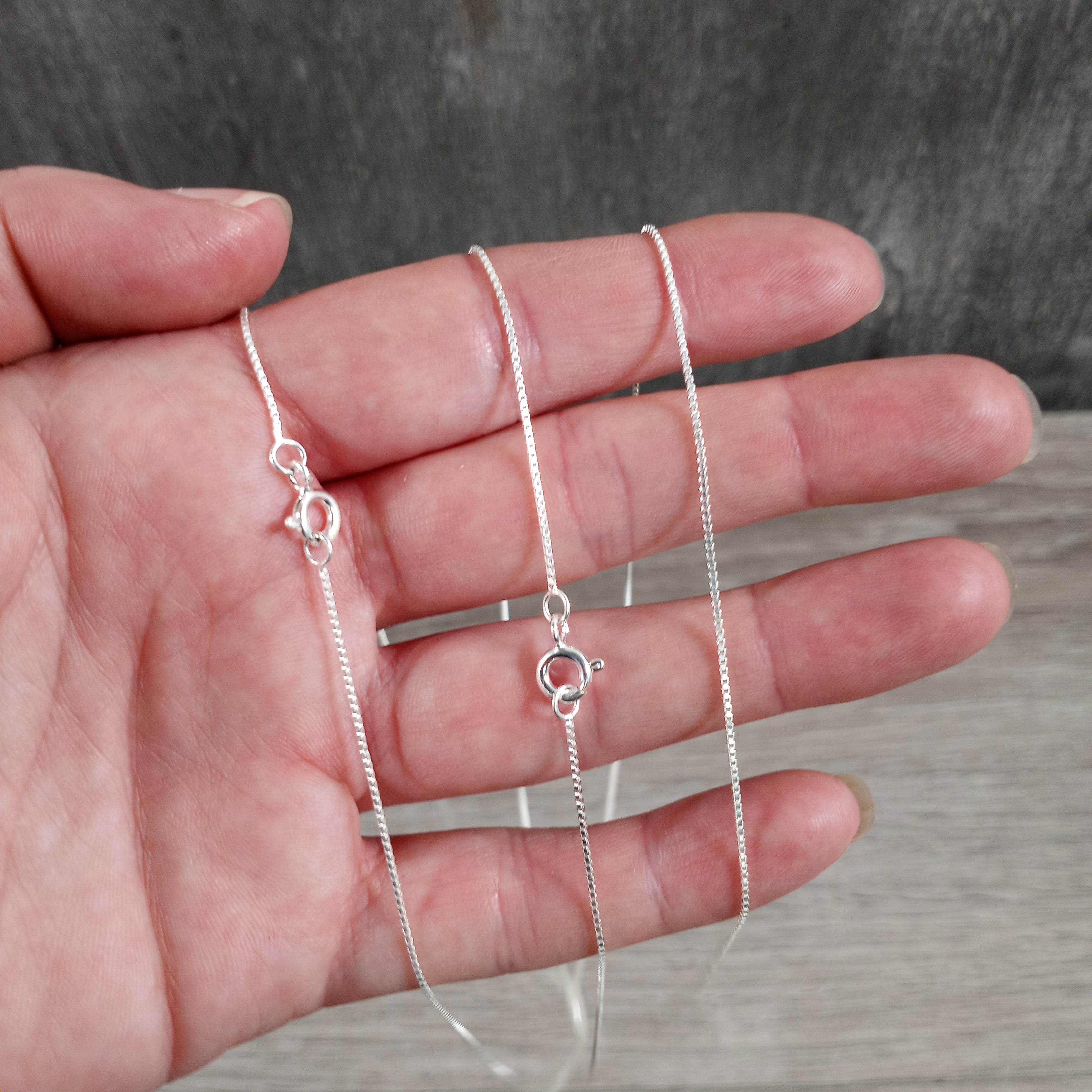 Sterling Silver .08 Box Chain with Lobster Claw