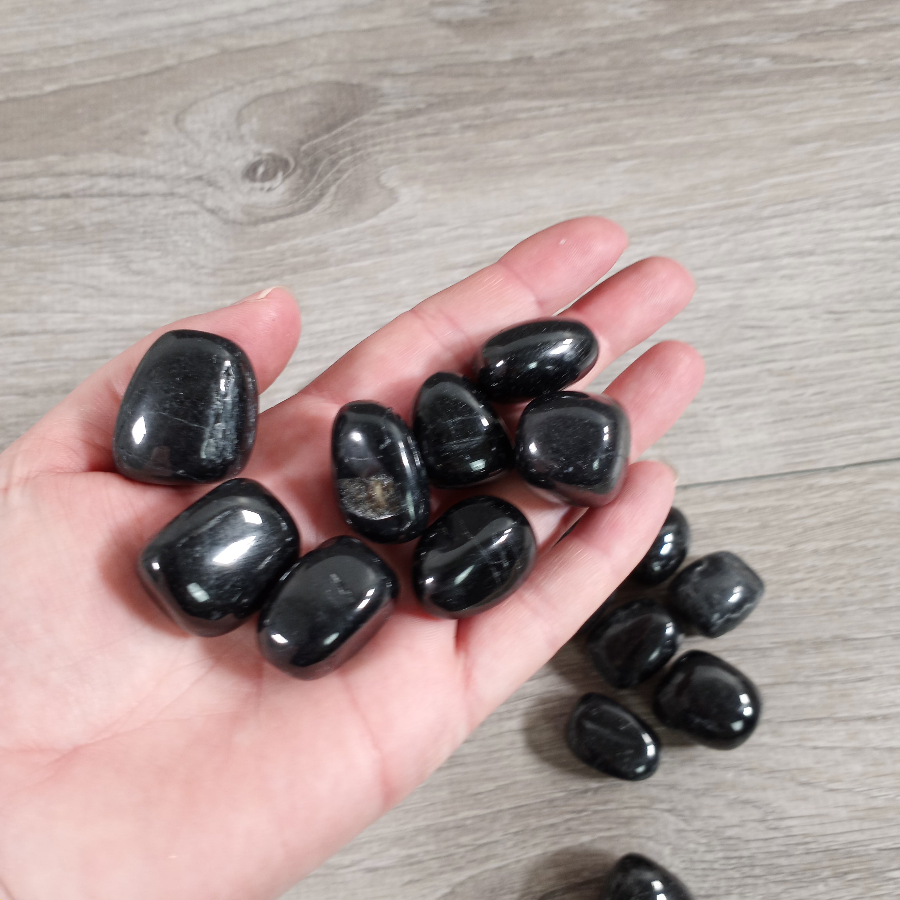 black tourmaline tumbled stone assortment for resellers