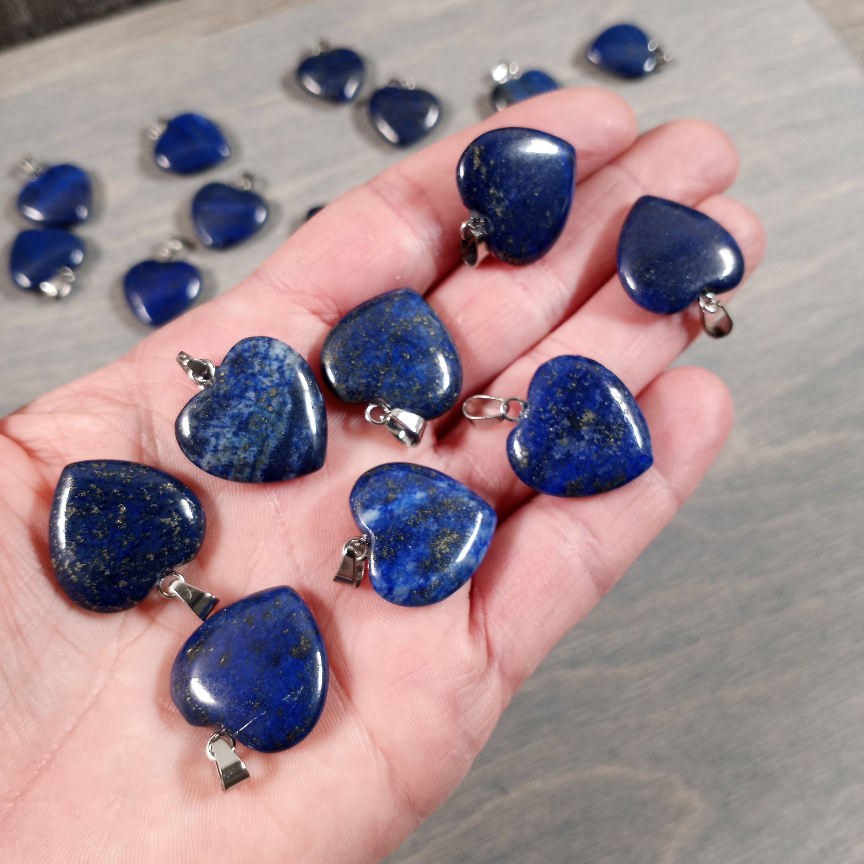 lapis lazuli heart charms