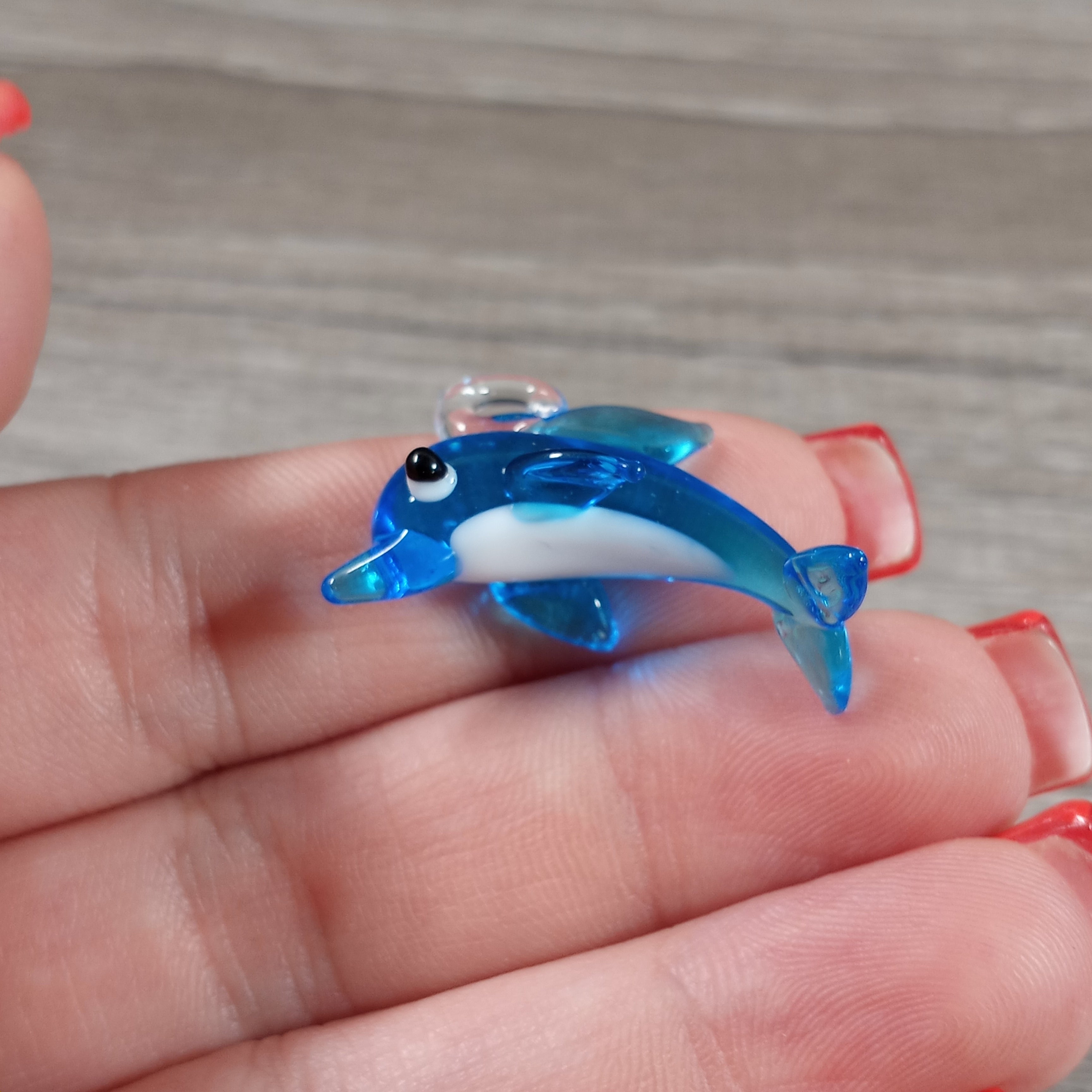 Dolphin small glass ocean figurine