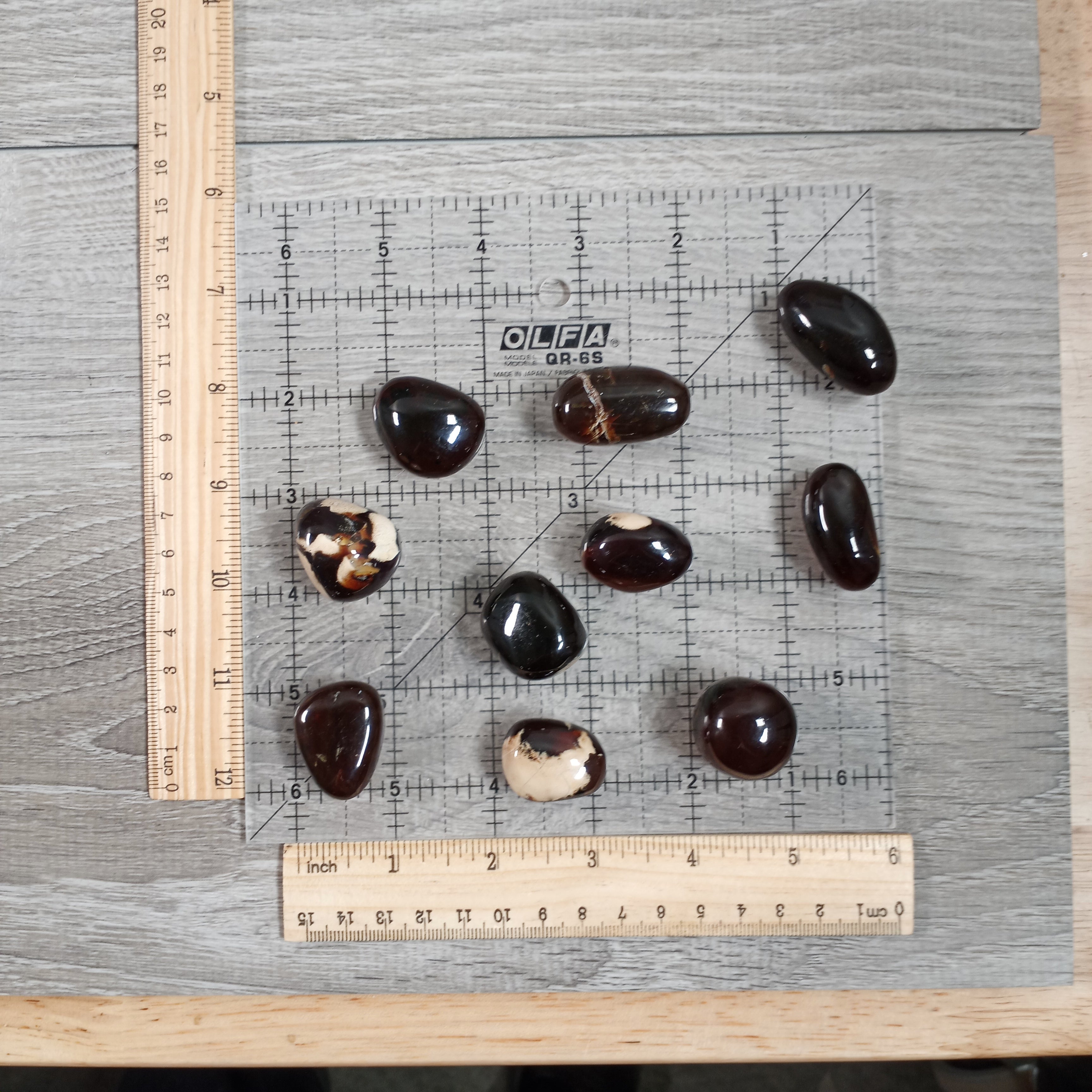 Premium Black Amber Tumbled Stones Sold by the Kilo