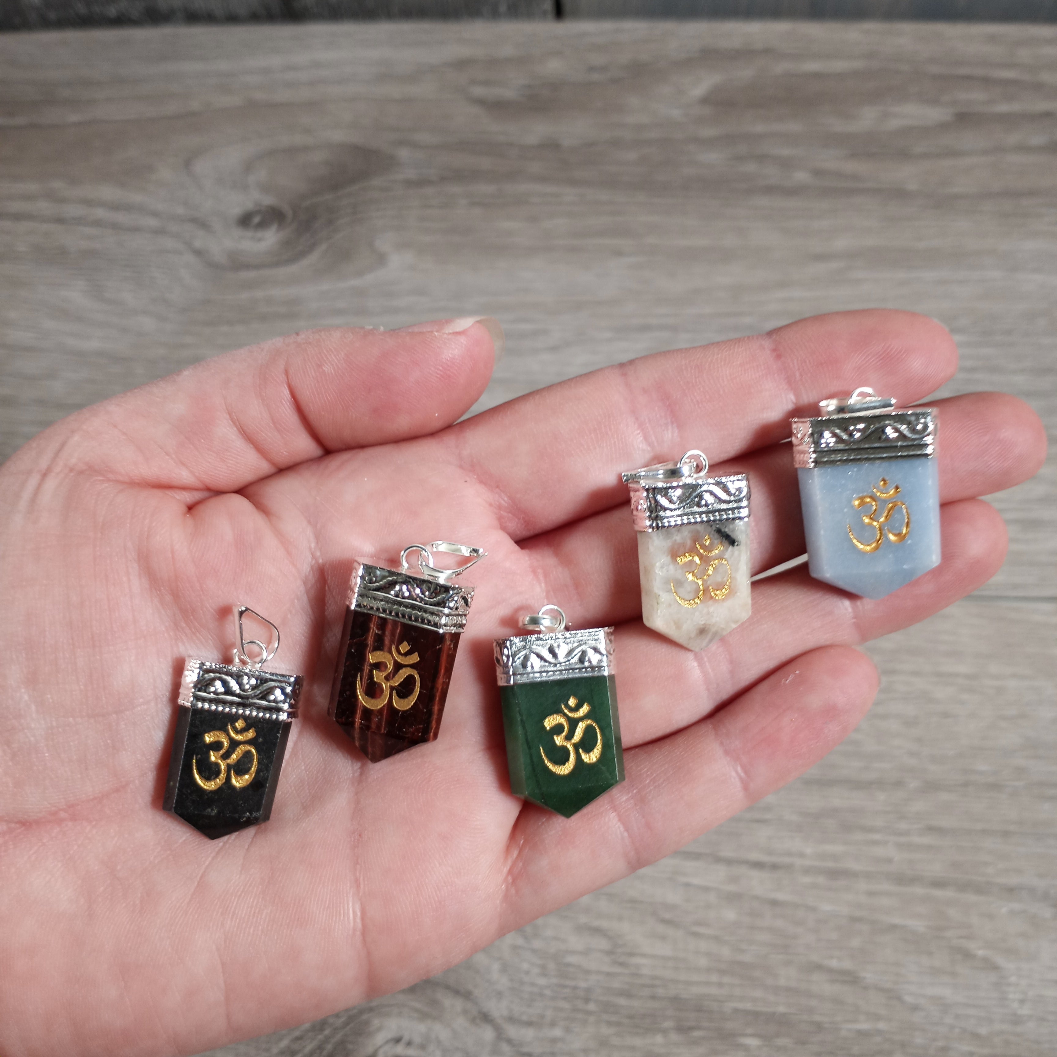 Etched Ohm Gemstone Jewelry.