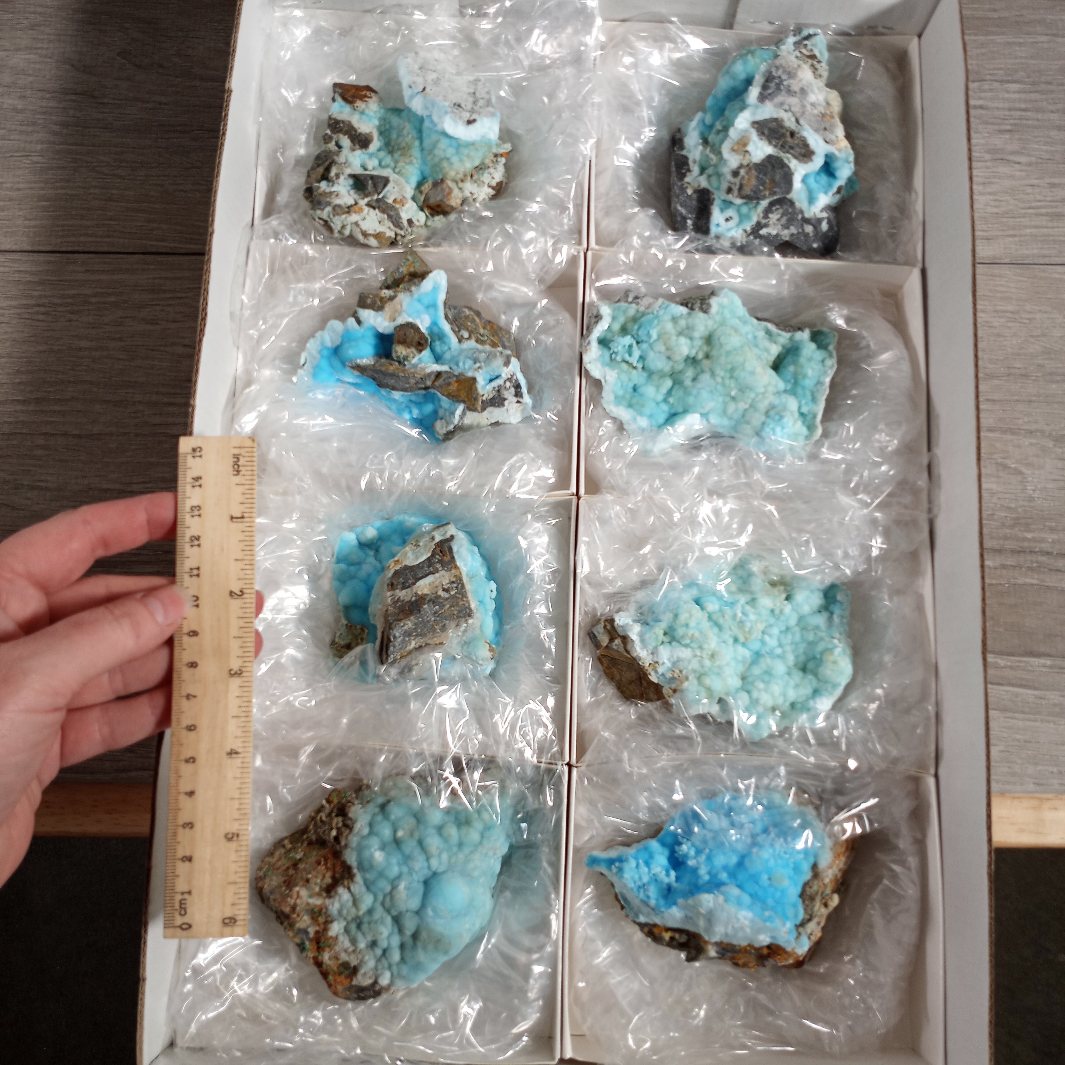 Raw Blue Aragonite Crystal Flats - Wholesale Bulk Supply