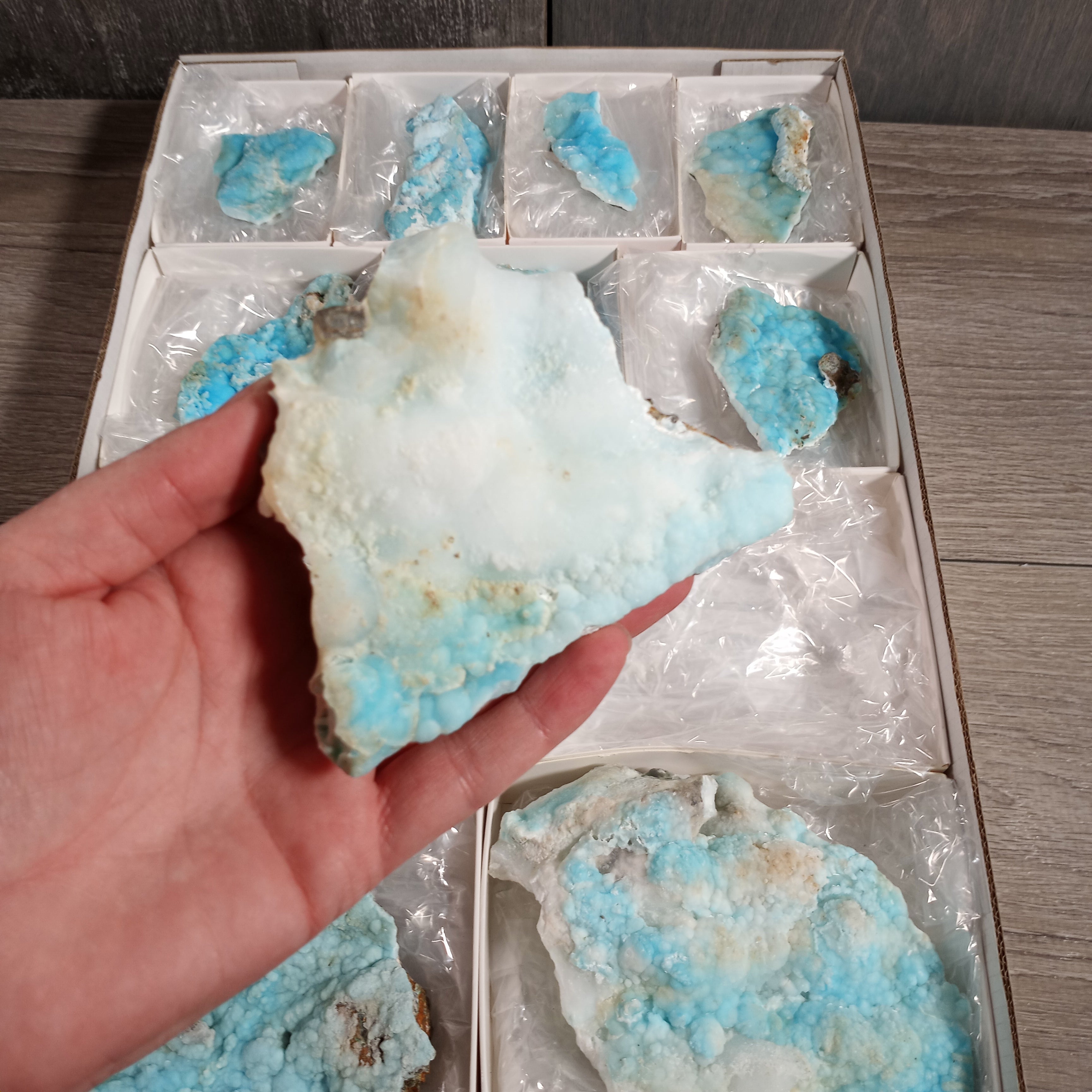 Raw Blue Aragonite Crystal Flats - Wholesale Bulk Supply