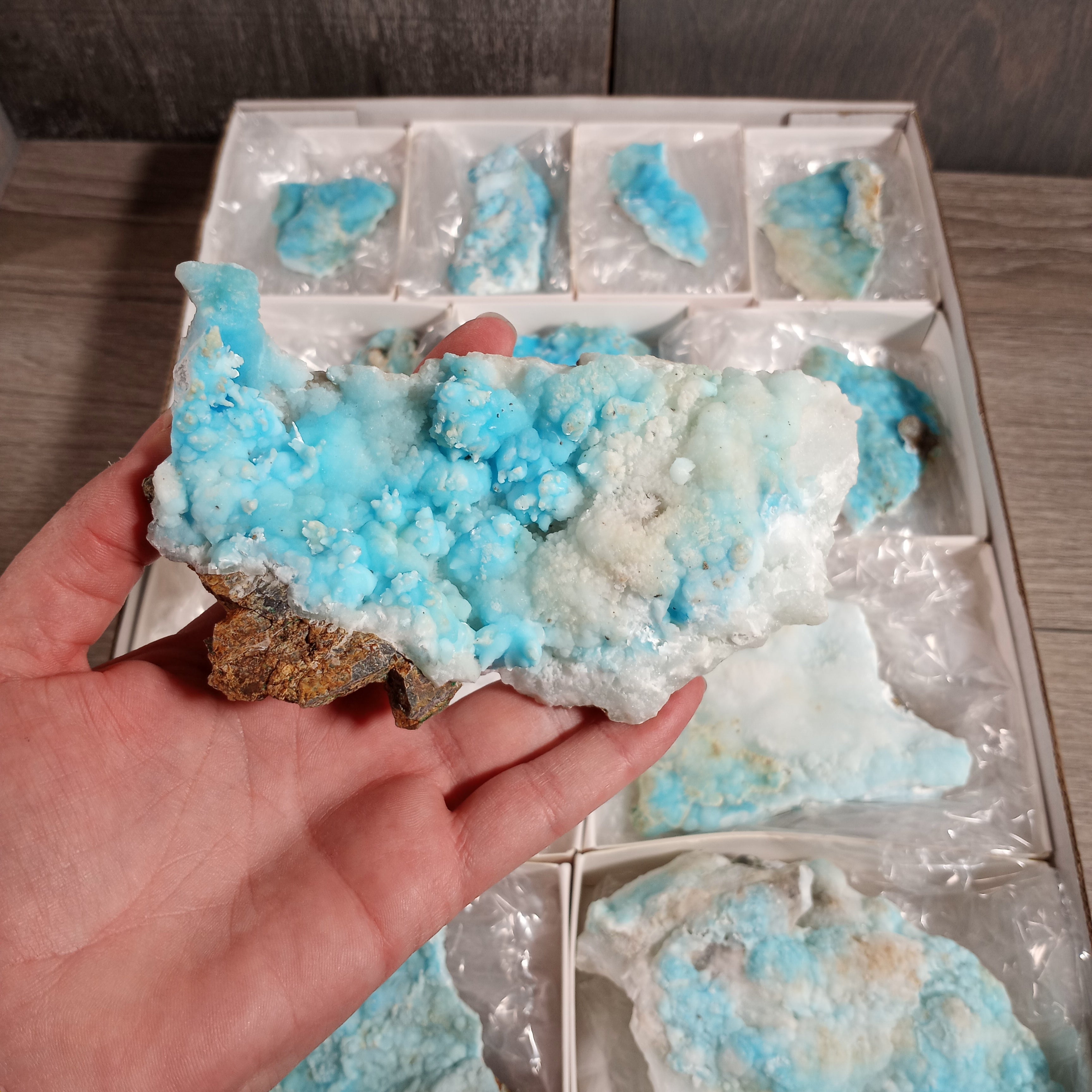 Raw Blue Aragonite Crystal Flats - Wholesale Bulk Supply