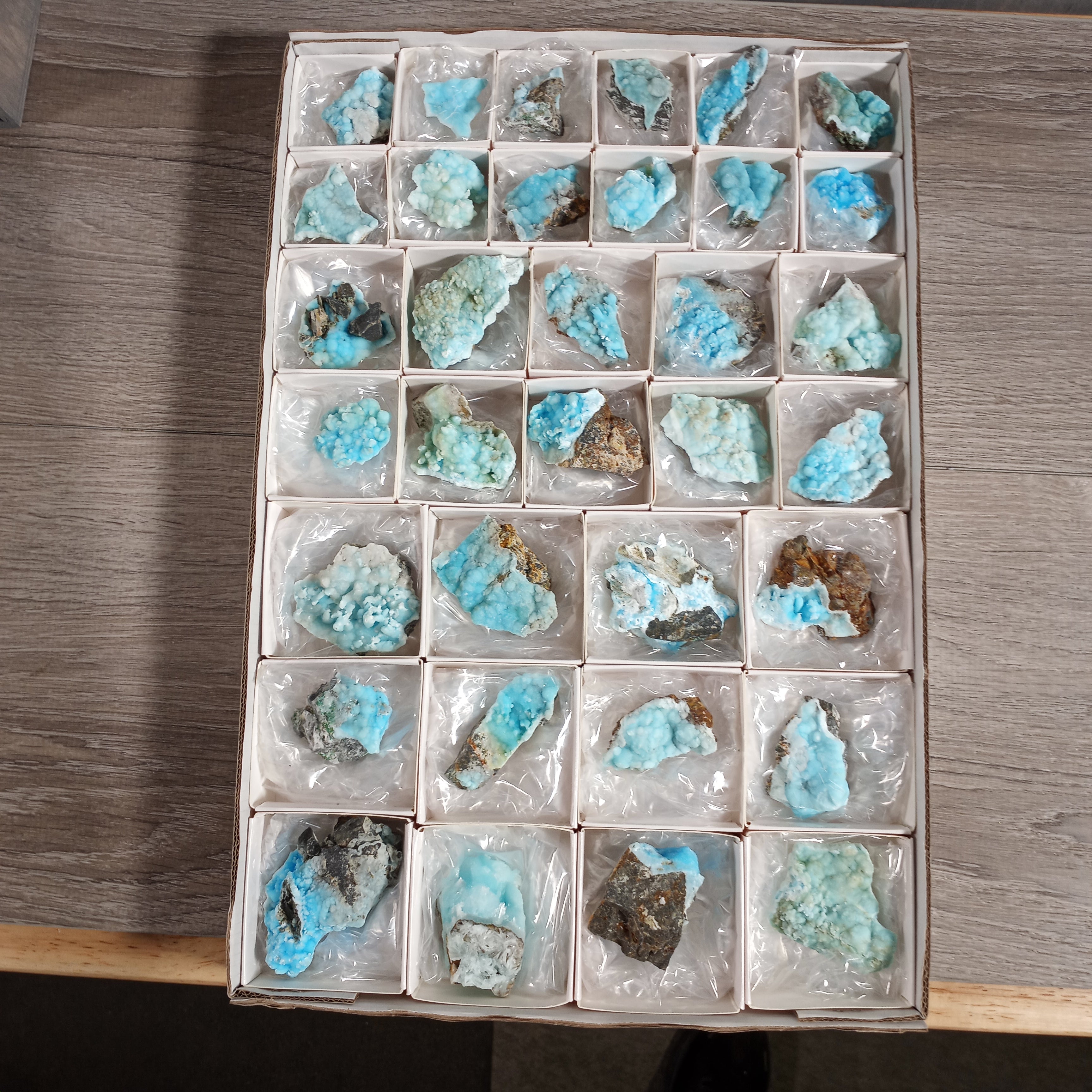 Raw Blue Aragonite Crystal Flats - Wholesale Bulk Supply