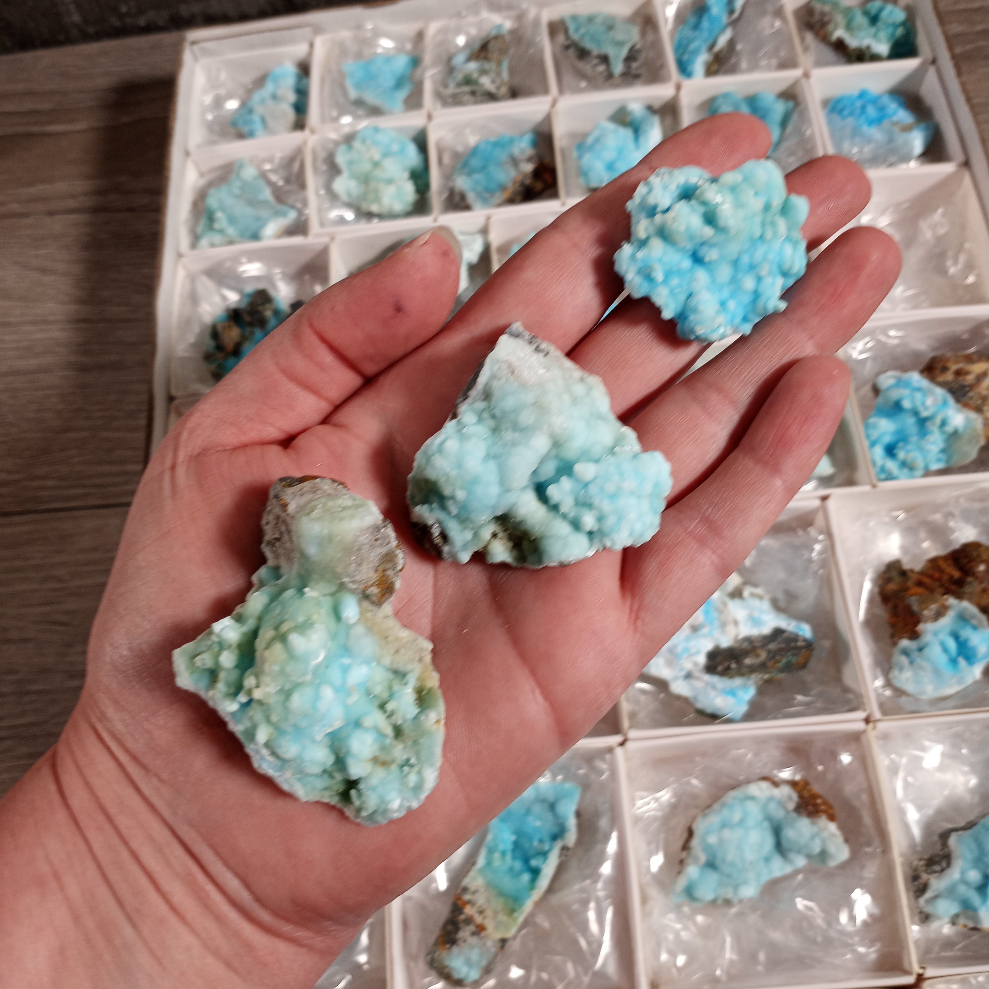 Raw Blue Aragonite Crystal Flats - Wholesale Bulk Supply