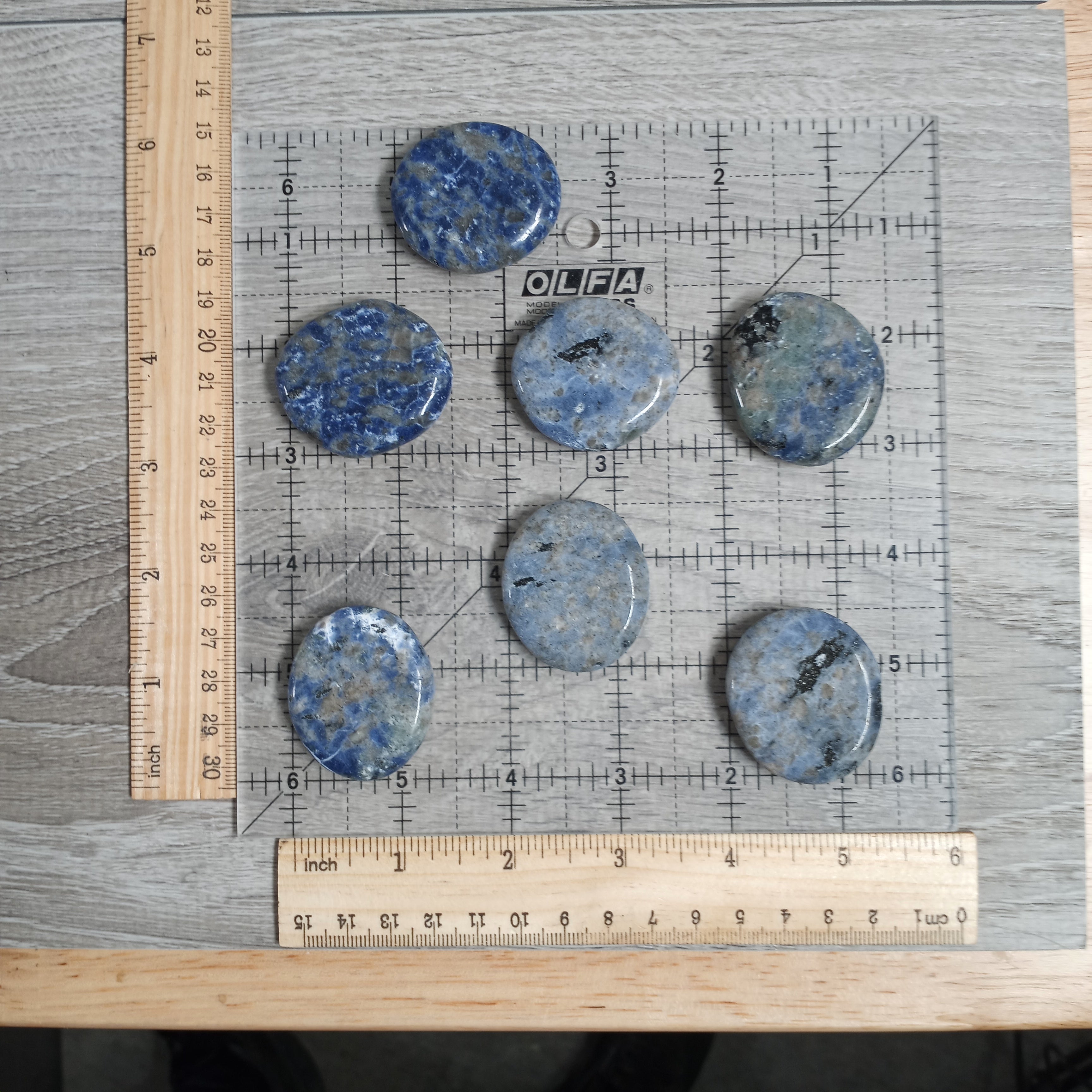 sodalite gemstone flat palm stone