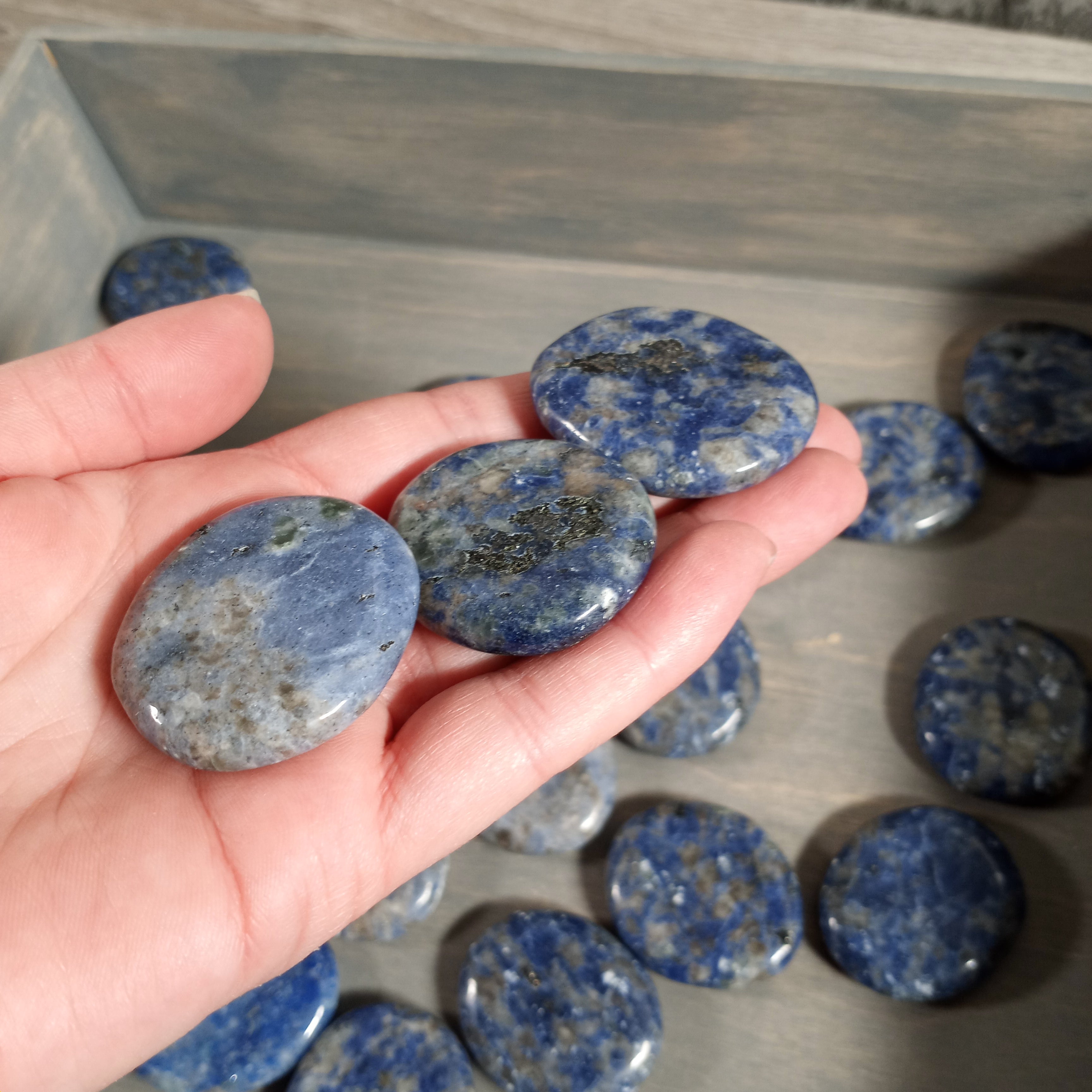 sodalite flat oval gemstone slabs for energy work - wholesale