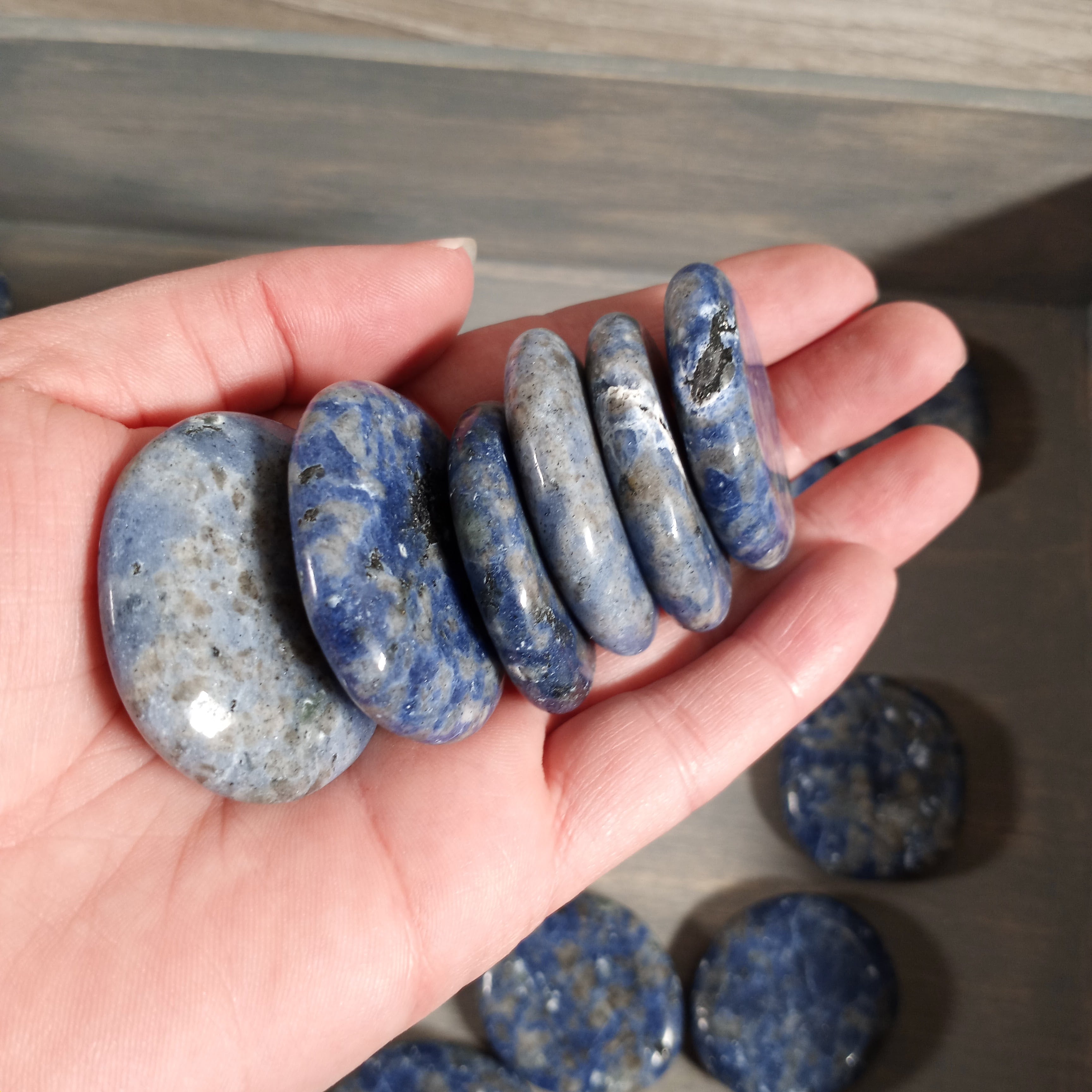 sodalite flat gemstone disk