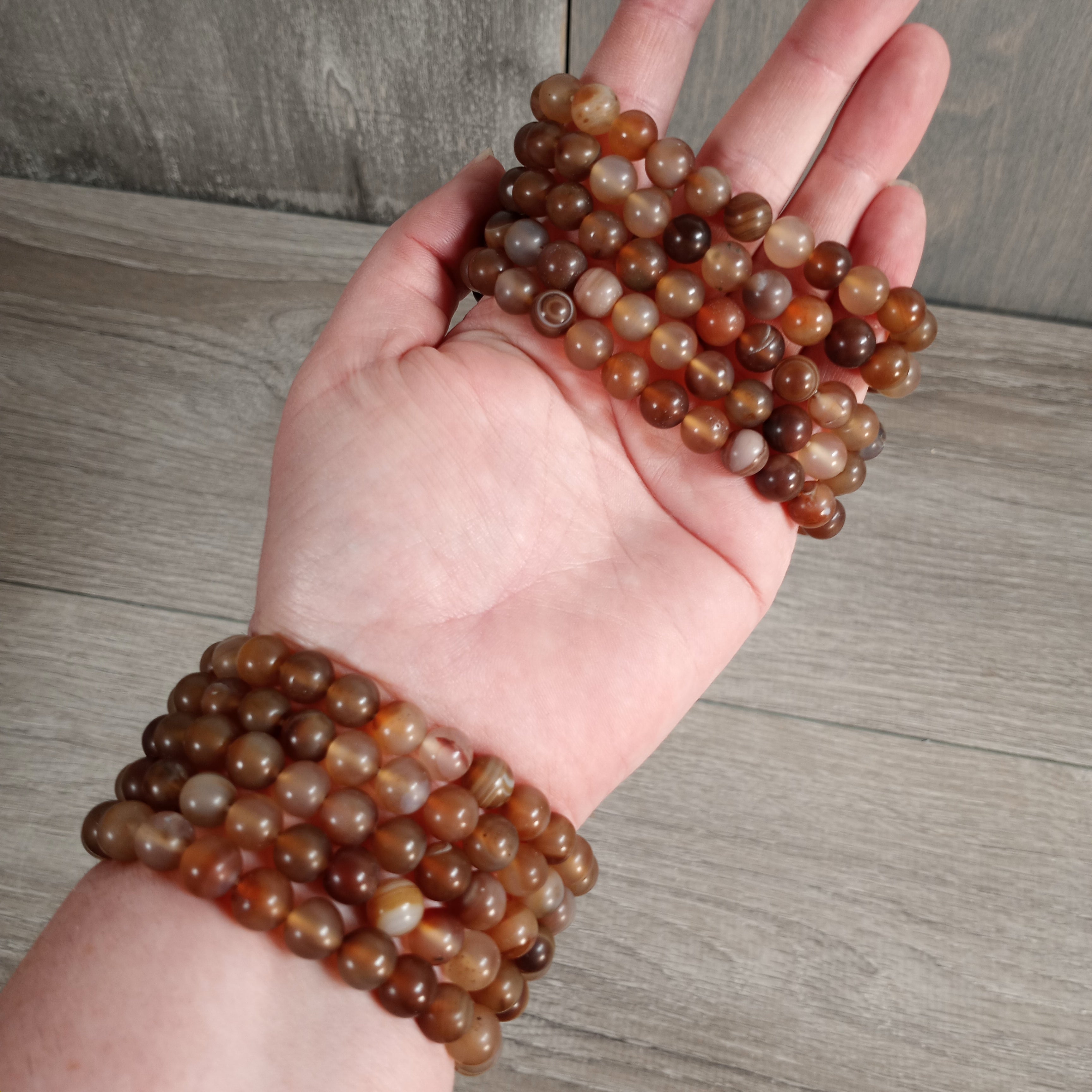 Brown Agate gemstone beaded bracelets wholesale