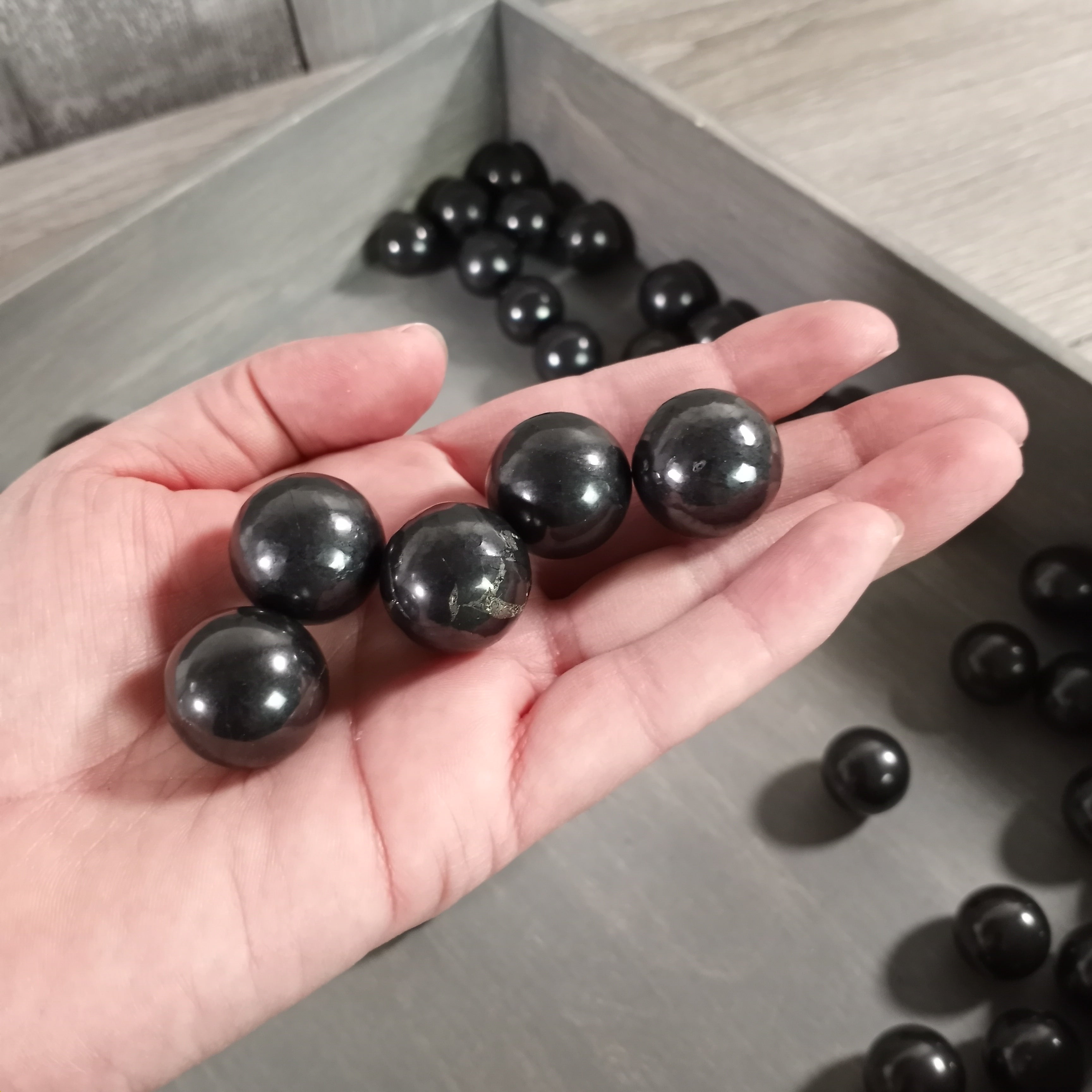 shungite small gemstone spheres bulk