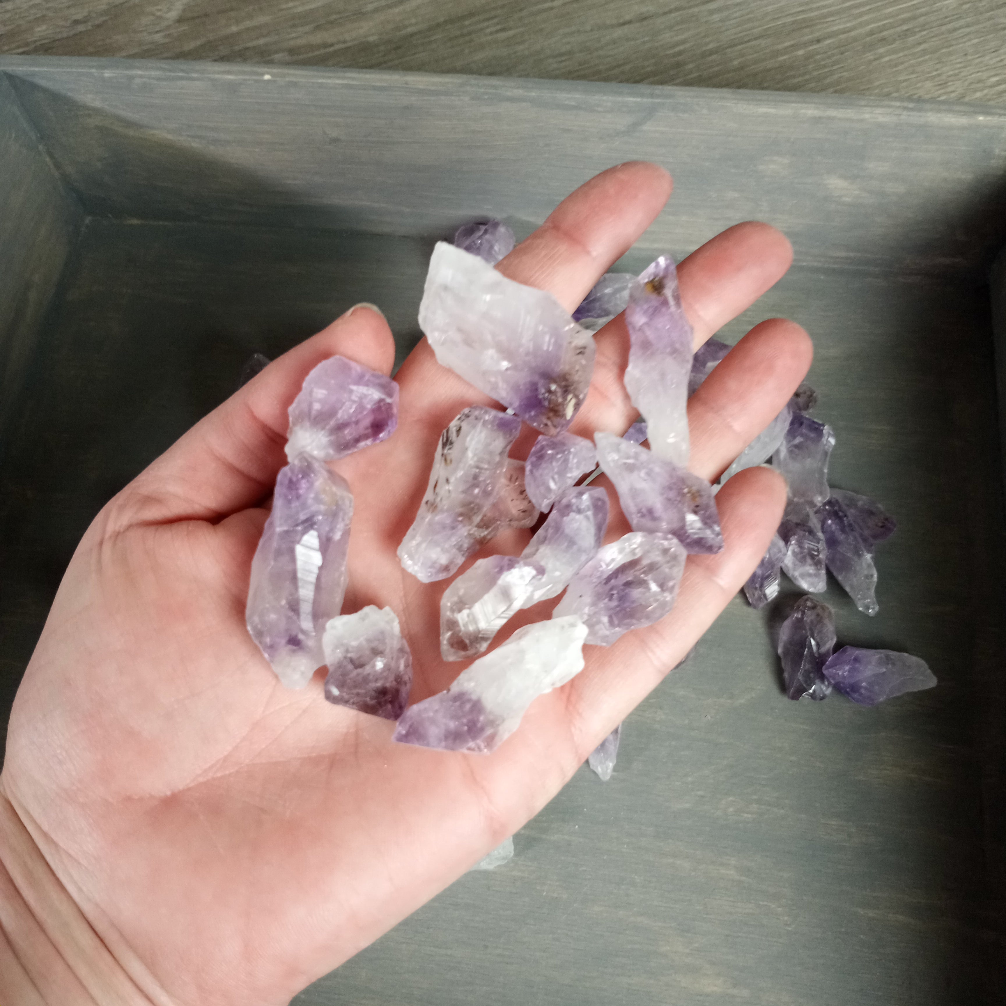 Purple Amethyst rough crystal points and chunks in bulk