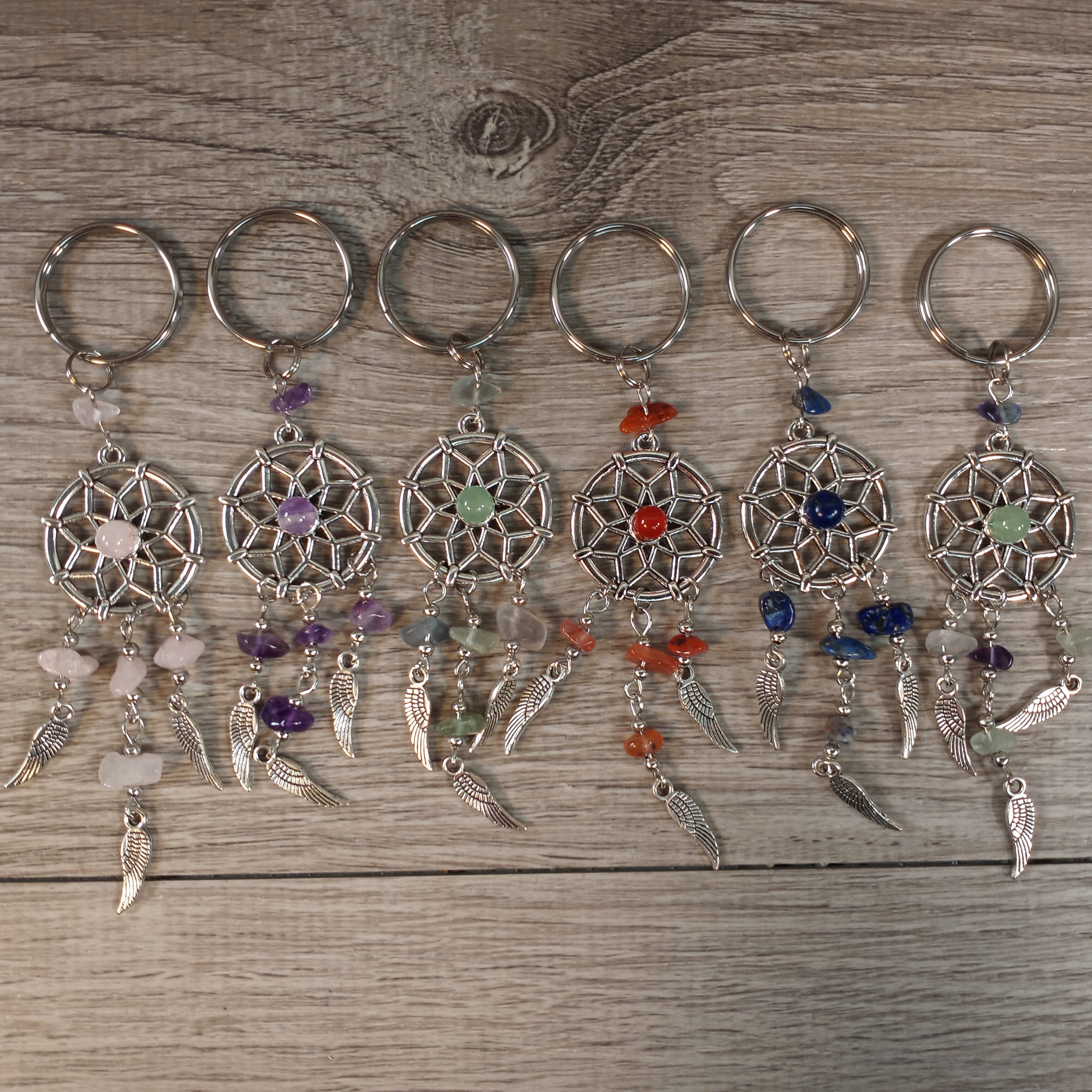 Unique dreamcatcher keychains with gemstones perfect for wholesale resale