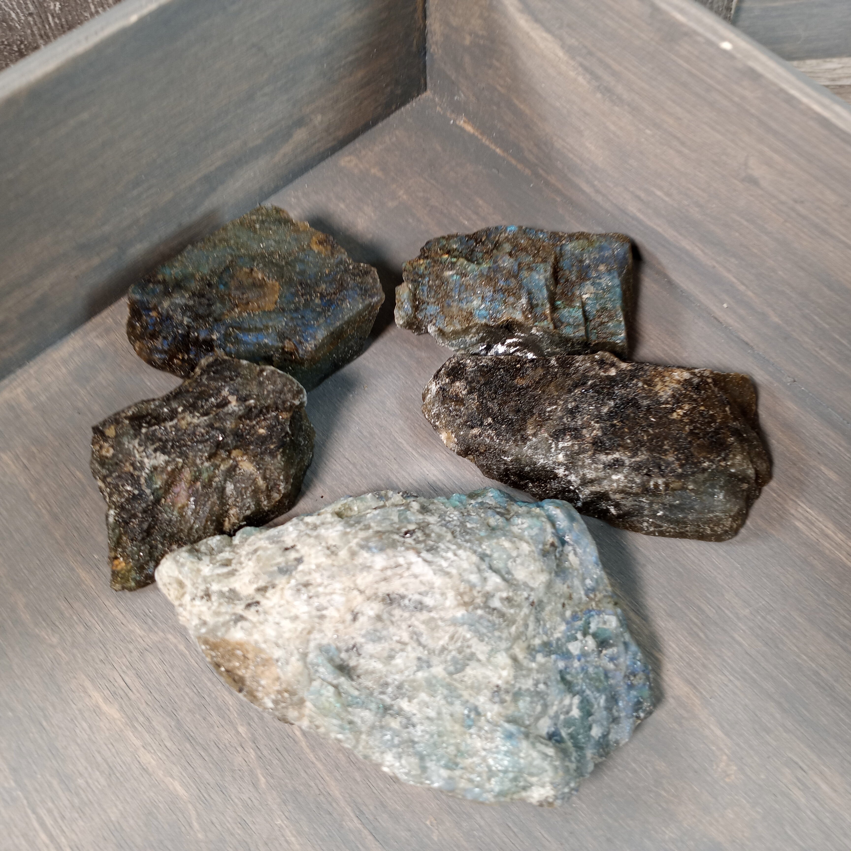 Wholesale labradorite display piece polished front crystal retailers inventory