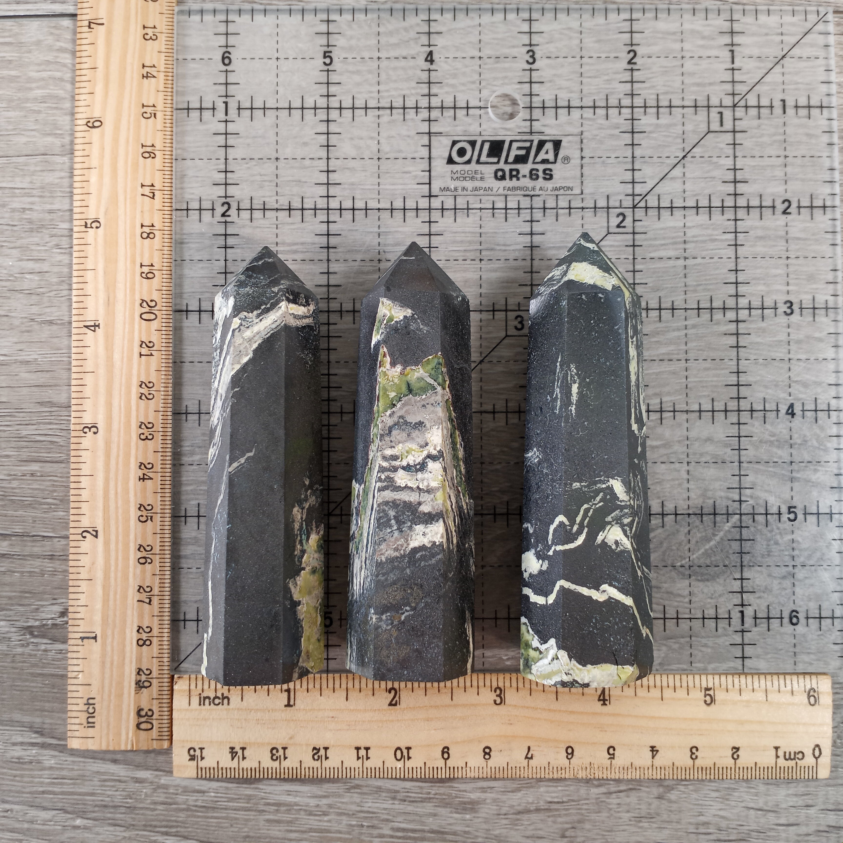 hemaite in jasper bulk crystal obelisks