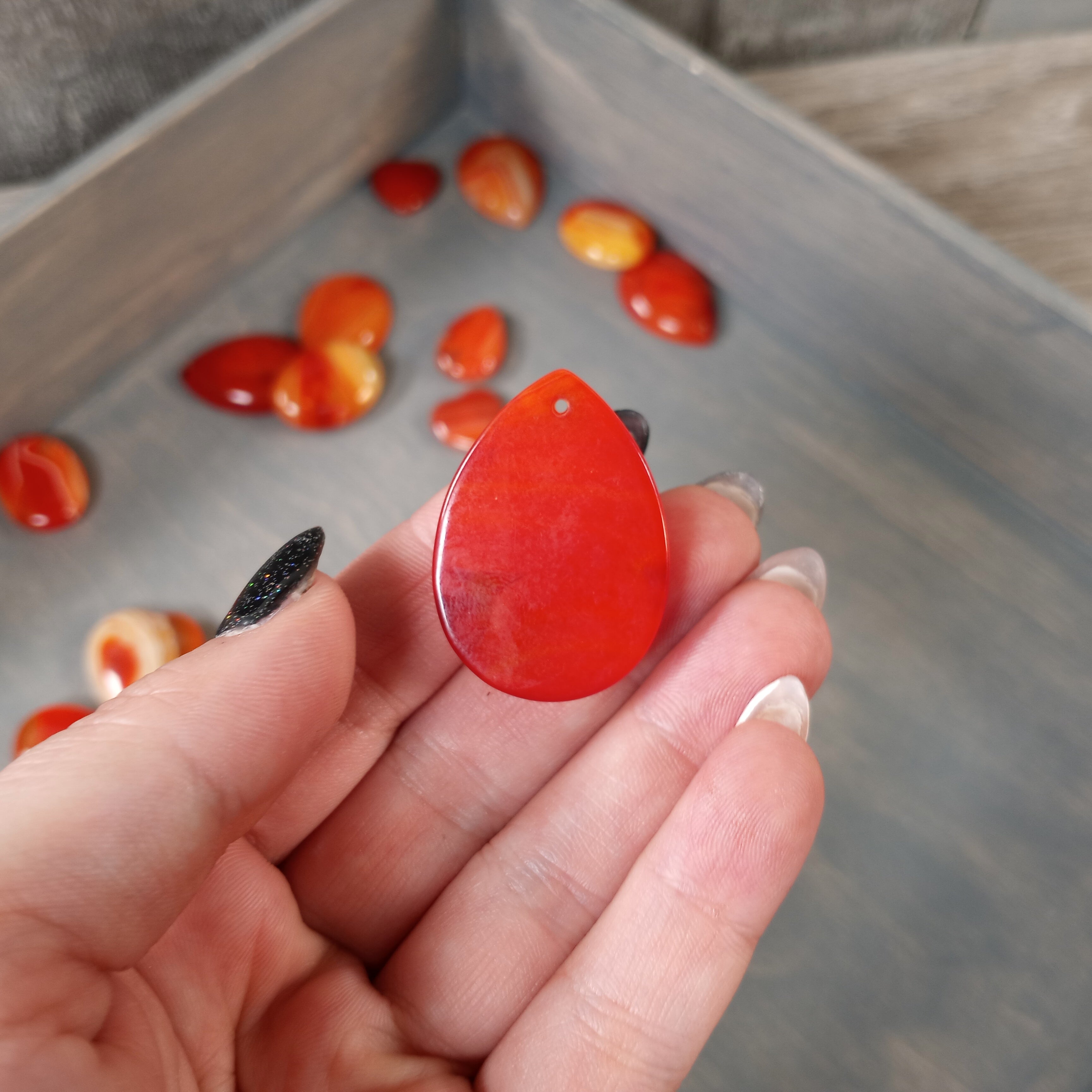 Enhanced Carnelian Cabochons – Assorted Shapes