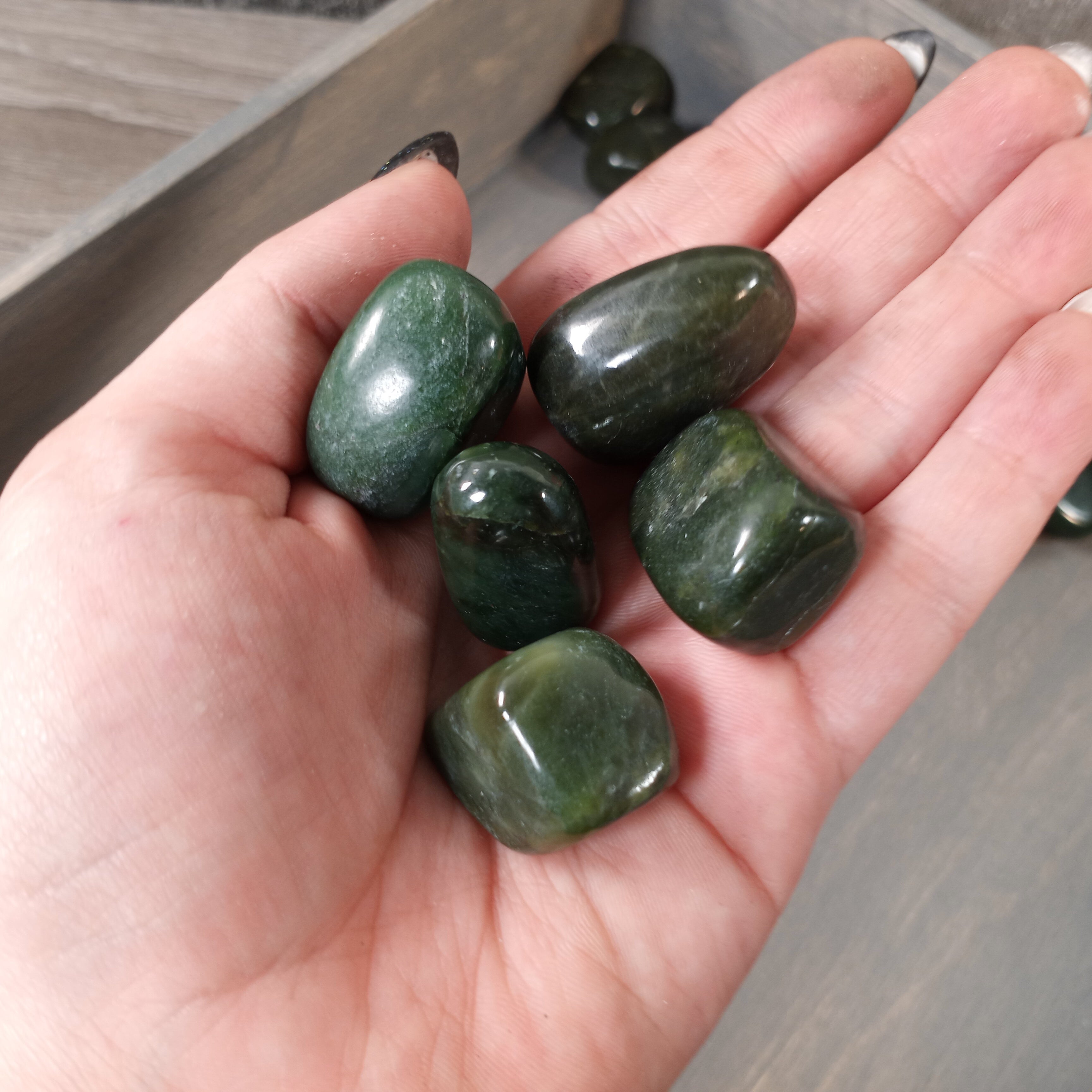 High-quality British Columbia Jade polished stones for sale in wholesale quantities