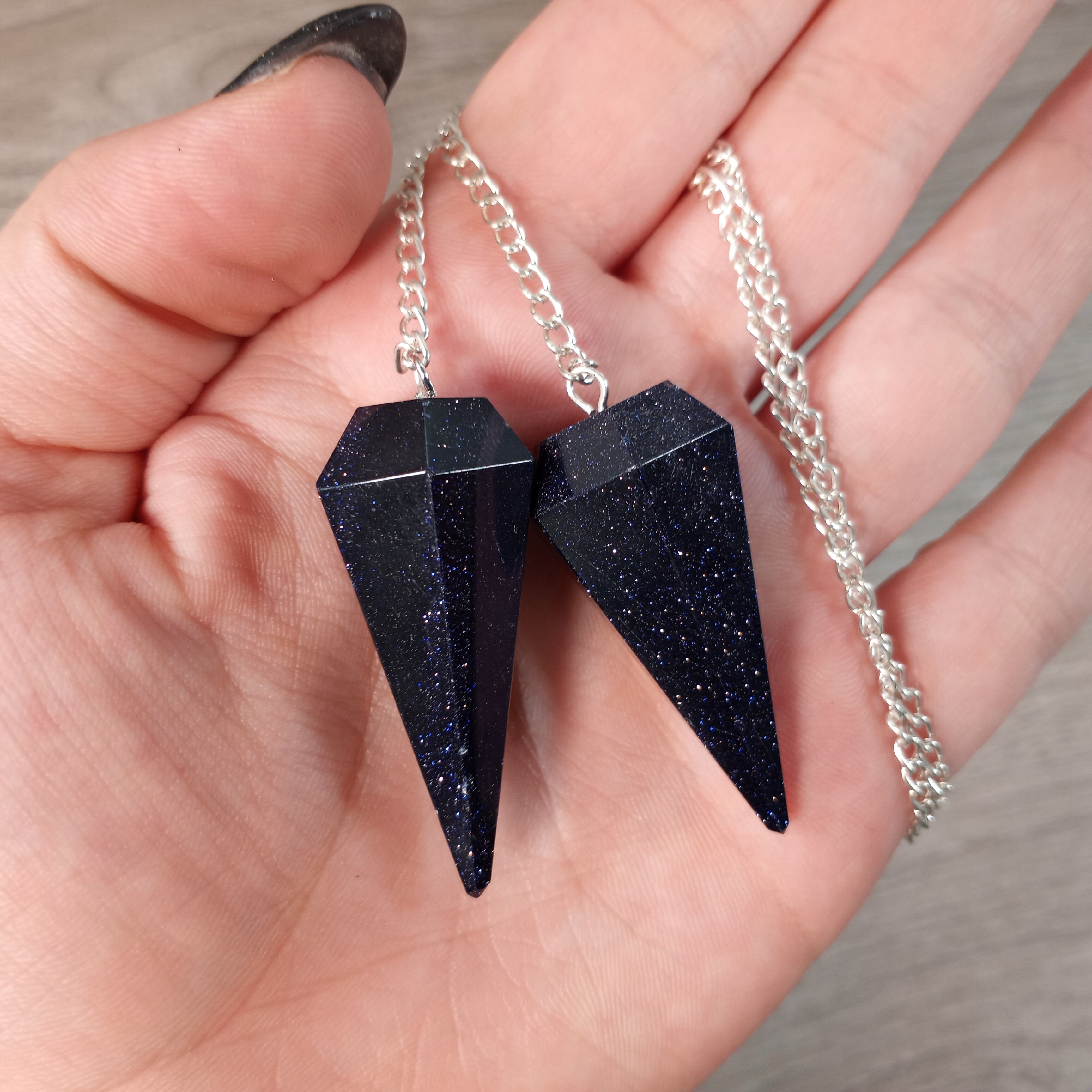 blue goldstone pendulums for metaphysical stores