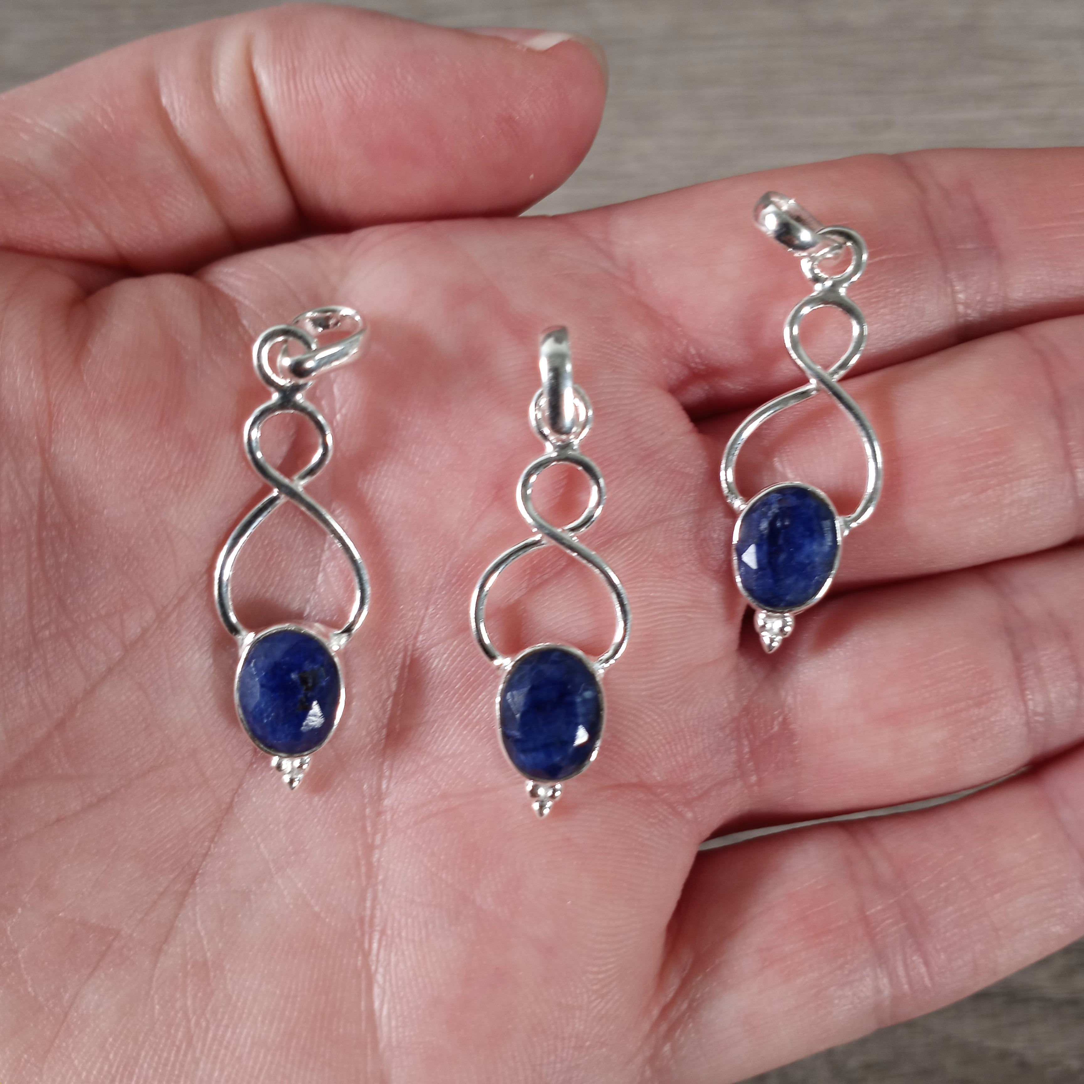 Sapphire crystal jewelry sterling silver