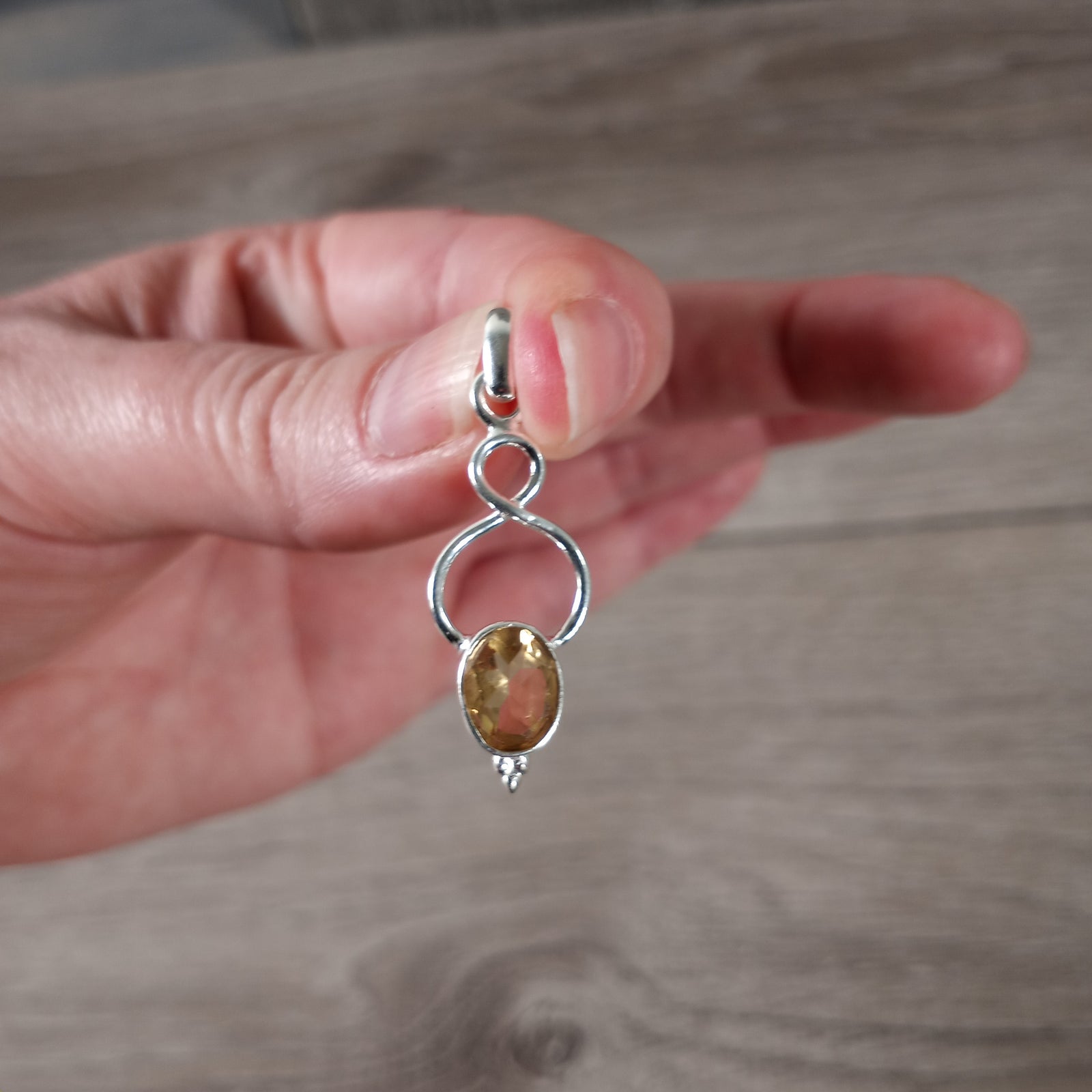 Citrine sterling silver gemstone pendant