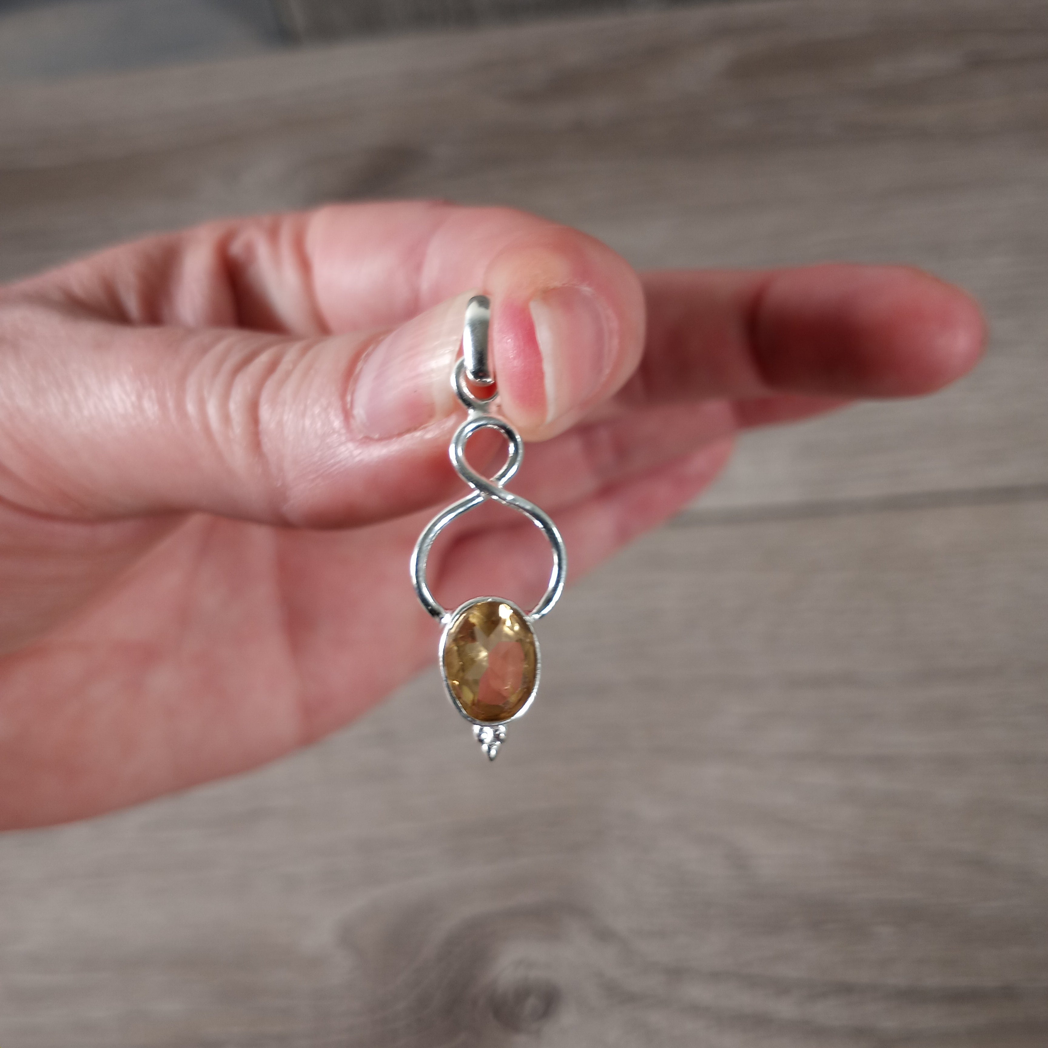 Citrine sterling silver gemstone pendant
