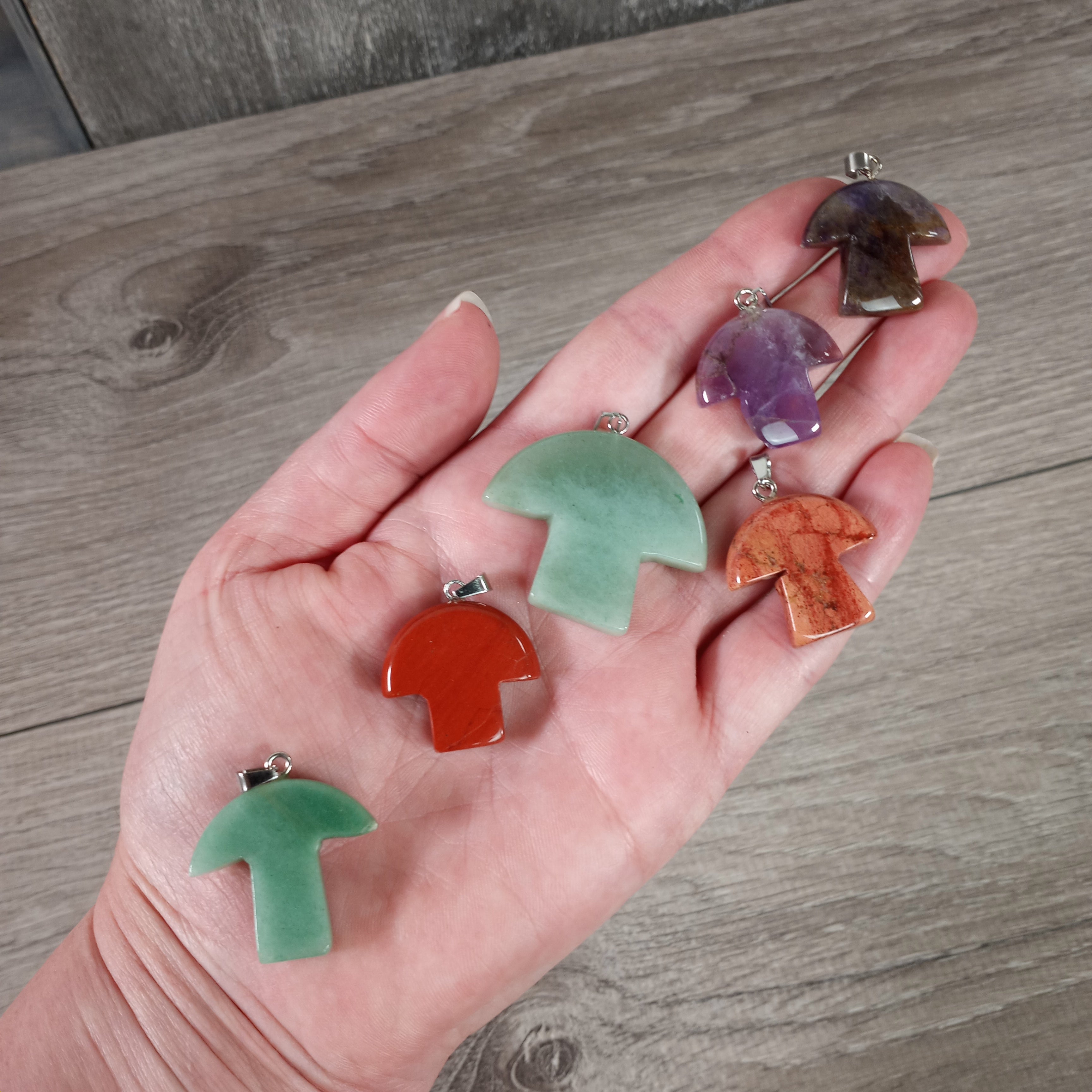 bulk gemstone mushroom pendants for resale