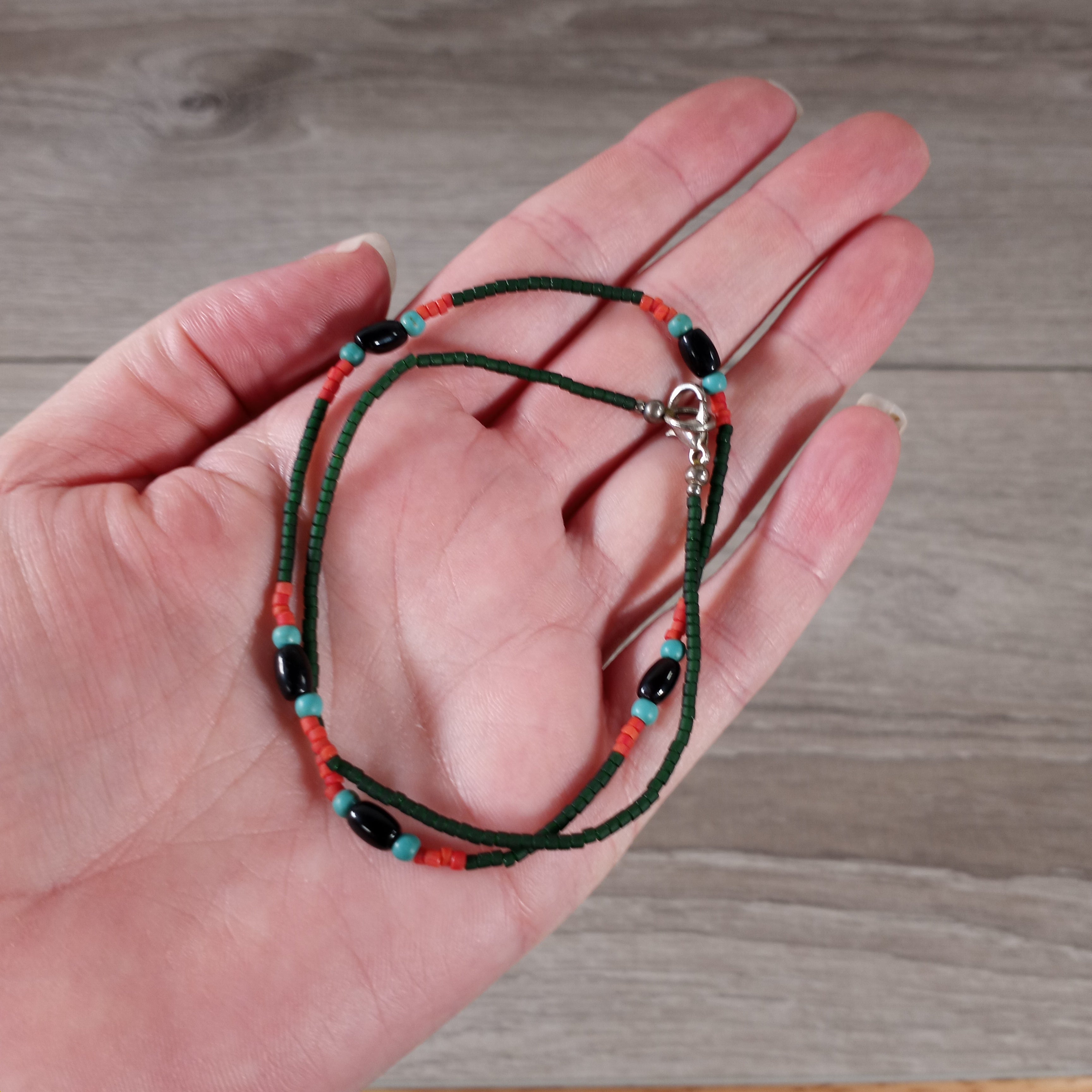 Boho wooden beaded necklace for resale