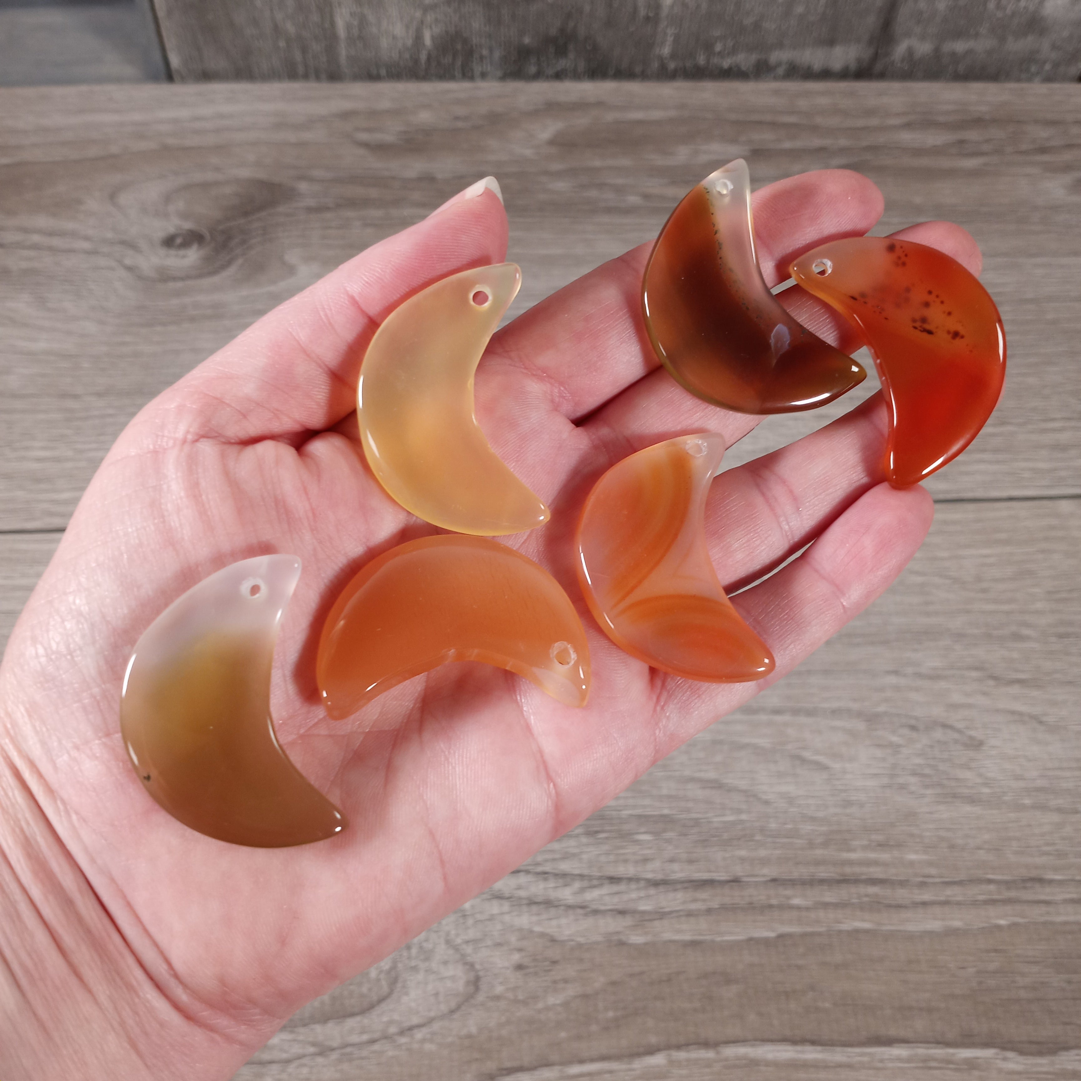 carnelian crescent moon beads bulk