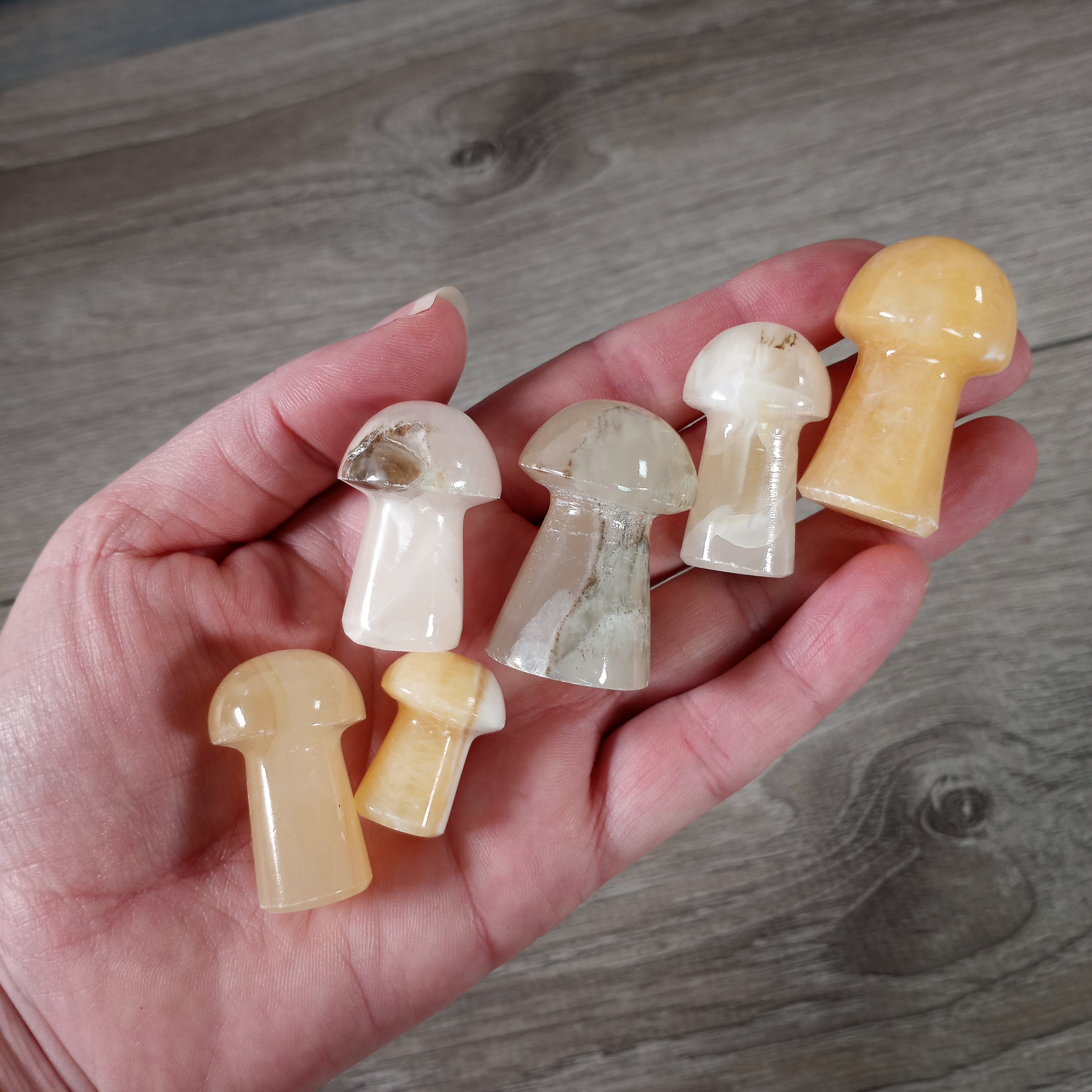 calcite mushroom crystal decor