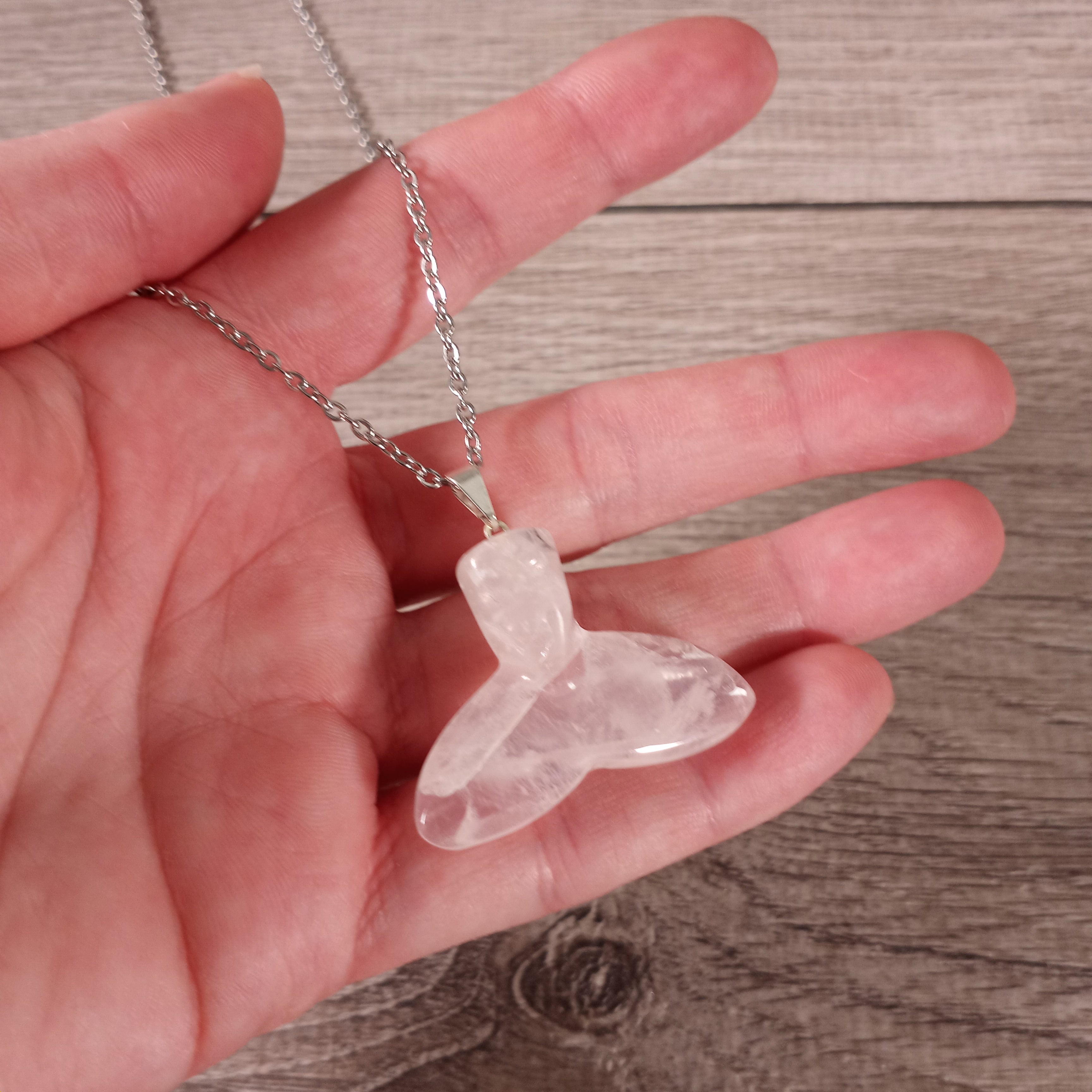 Rose quartz natural stone mermaid tail jewelry pendants