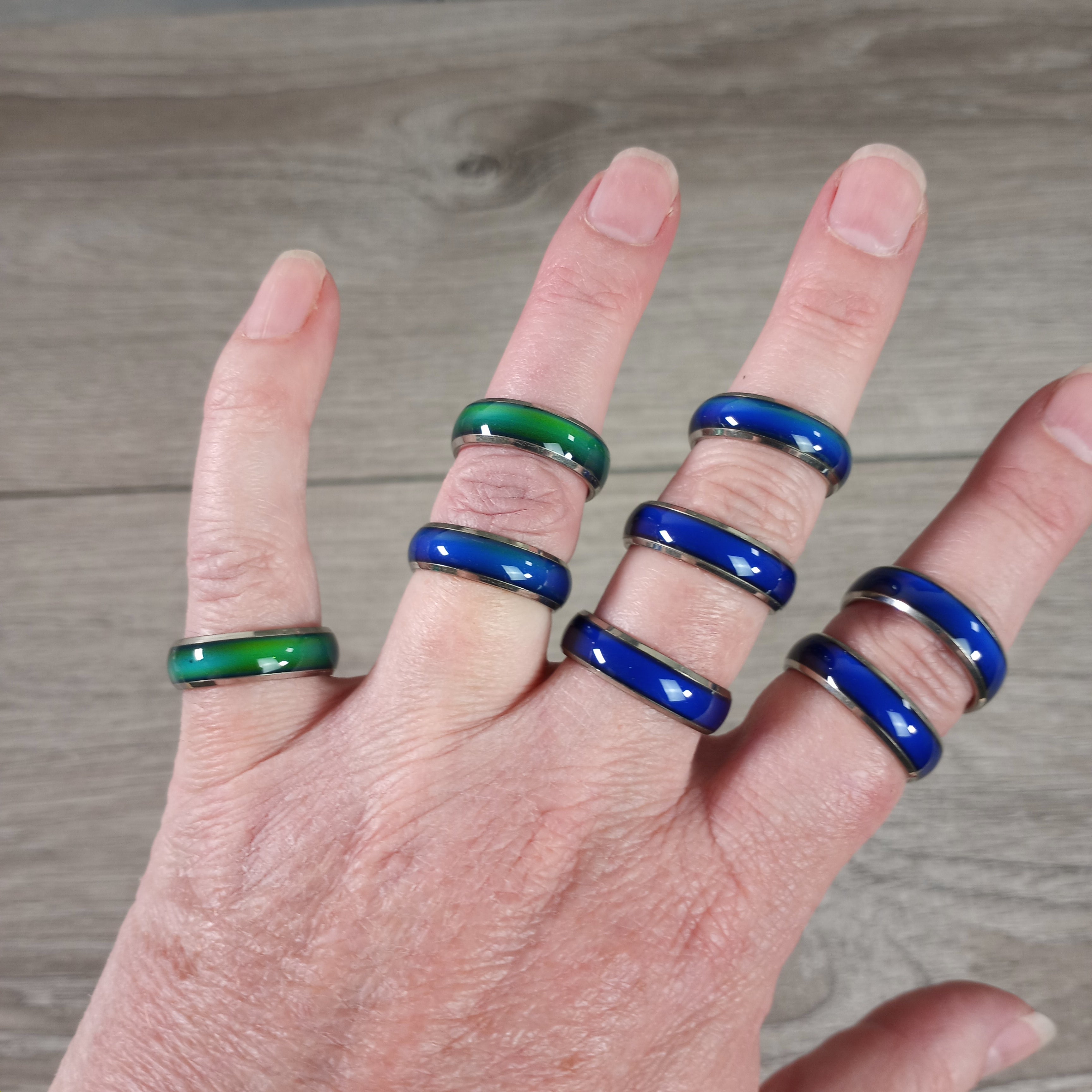 Metaphysical wholesale stainless steel color changing ring
