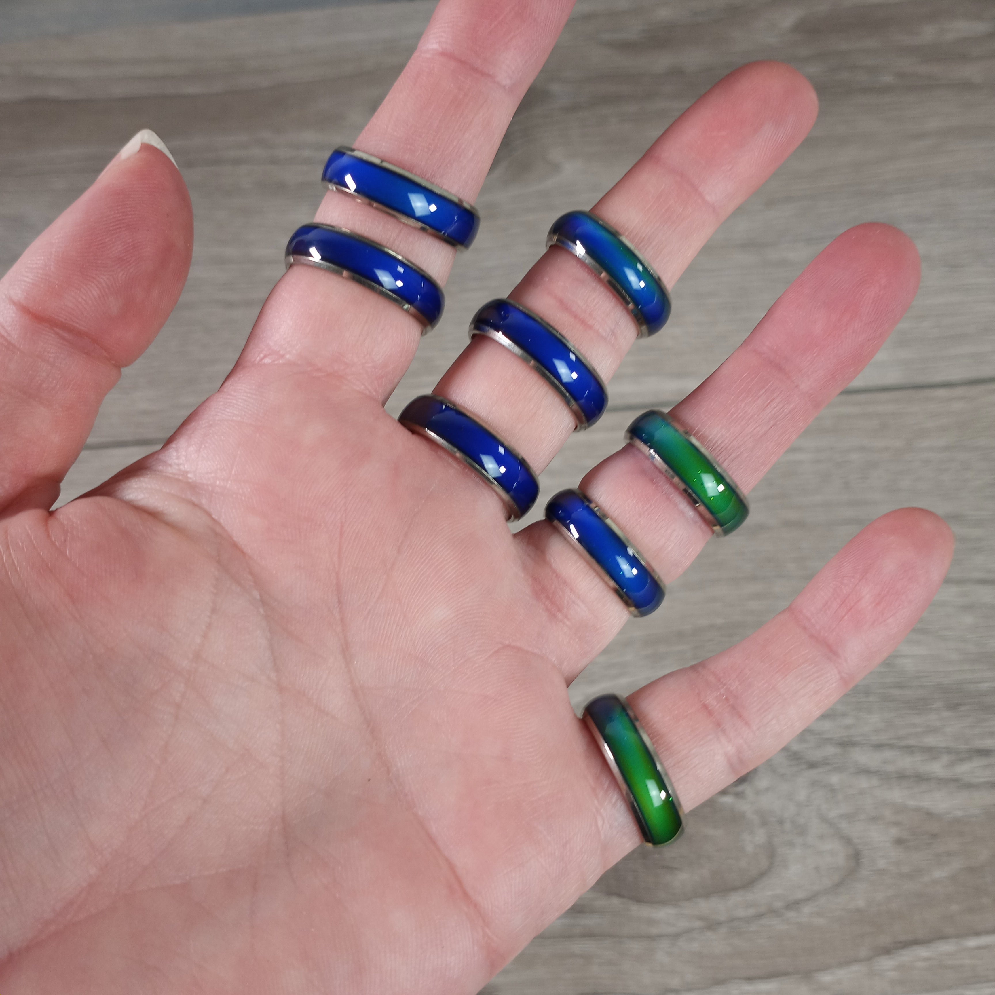 Crystal shop wholesale color changing mood ring