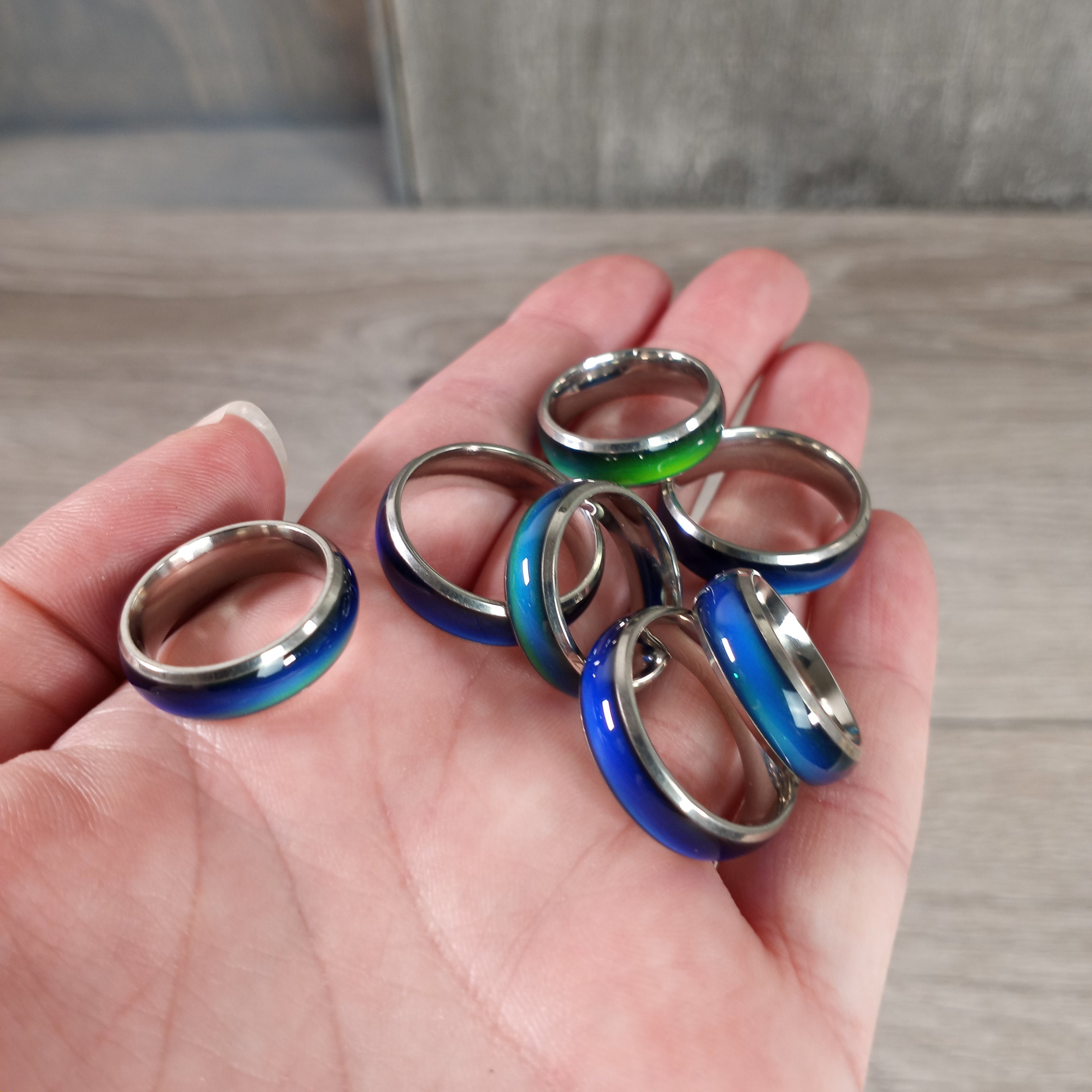 Wholesale jewelry stainless steel mood changing ring