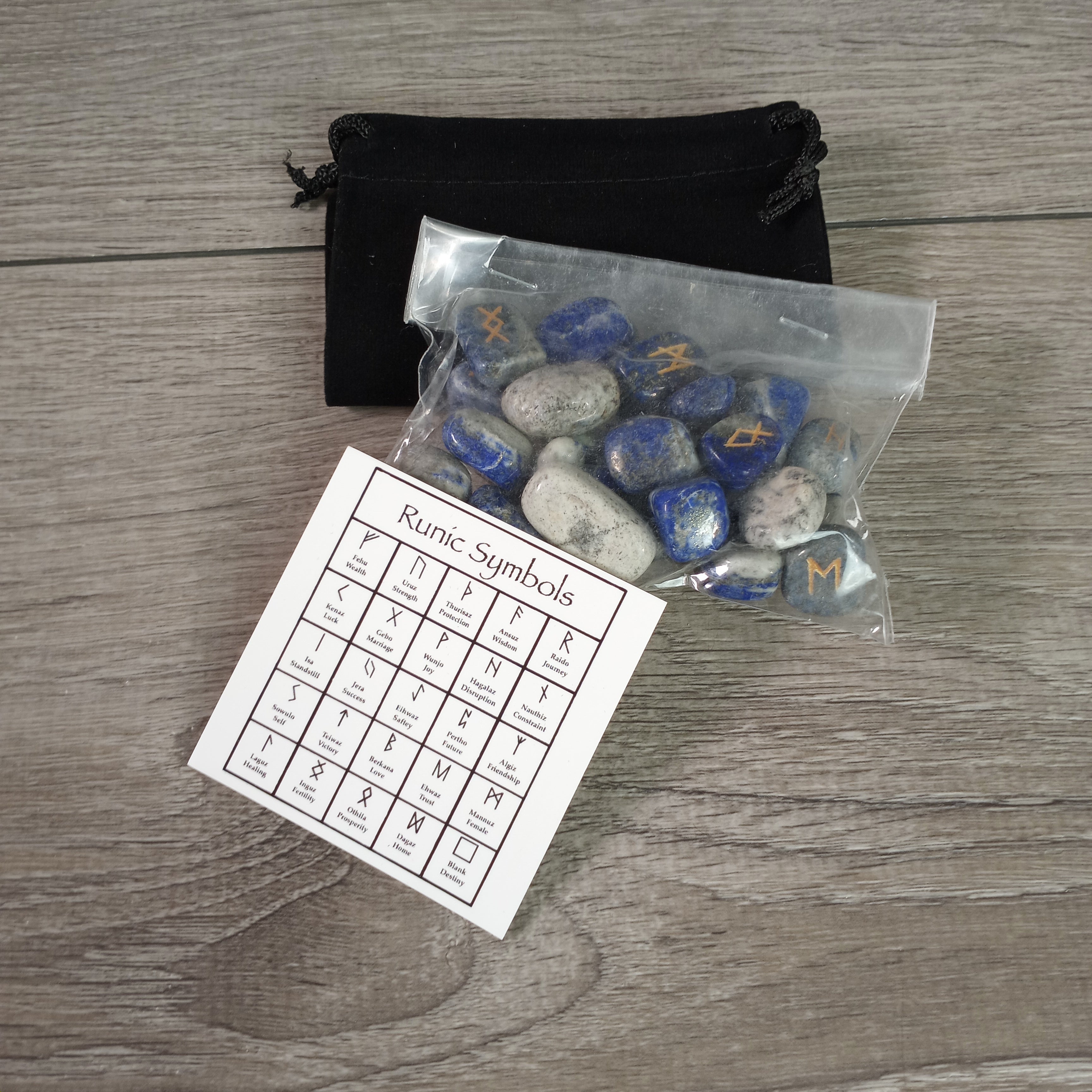 Lapis Lazuli wholesale gemstone rune kit for metaphysical stores