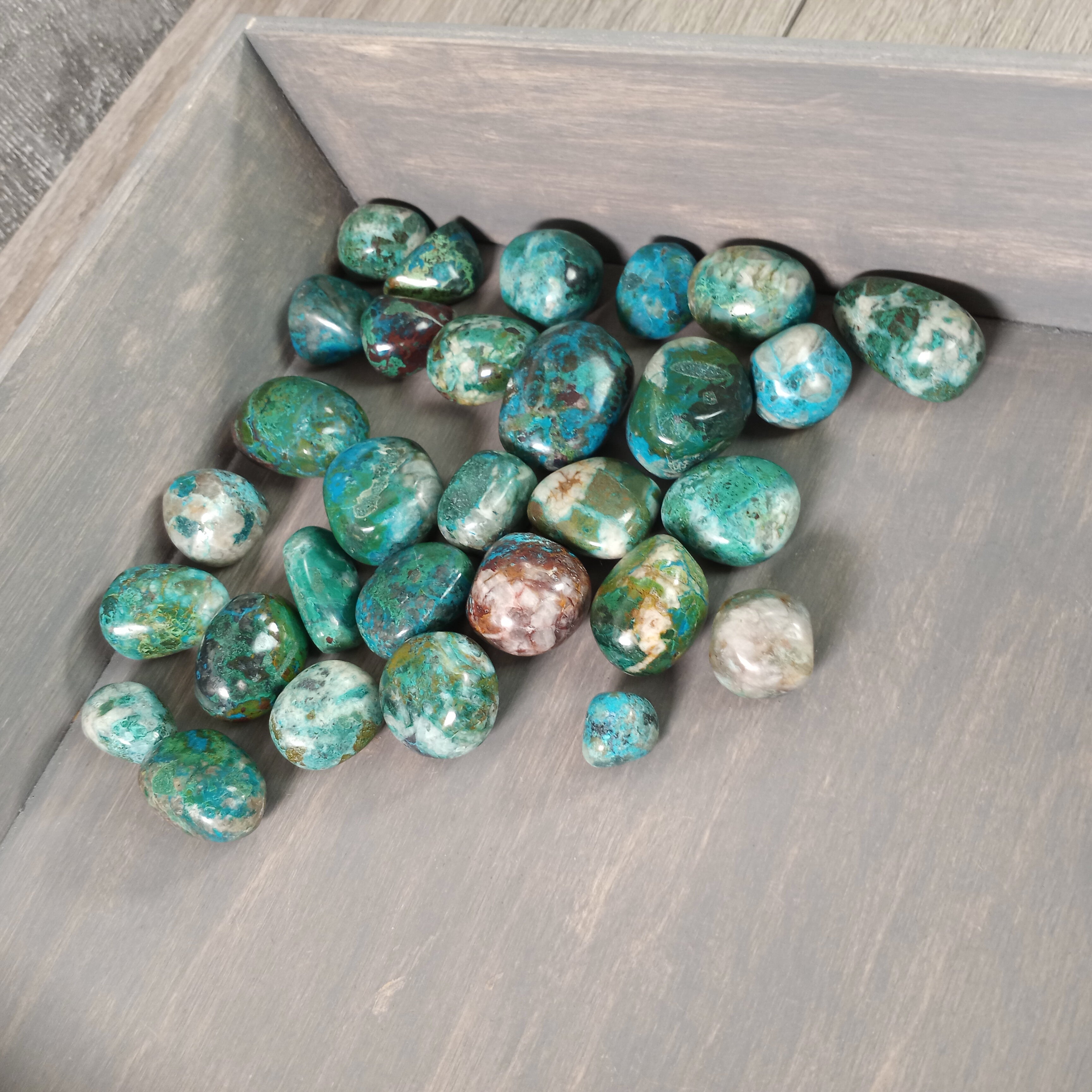 blue green chrysocolla crystals for retail resale